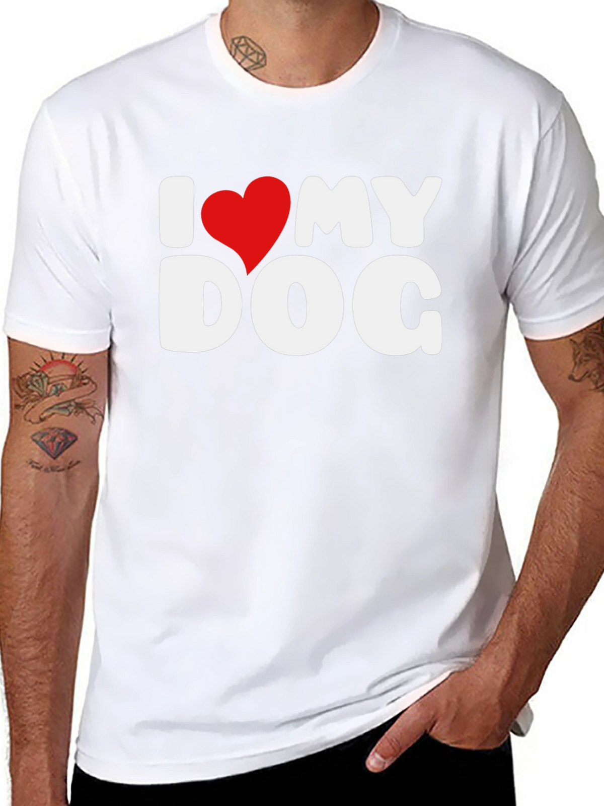 I Love My Dog T-Shirt - Heart Graphic