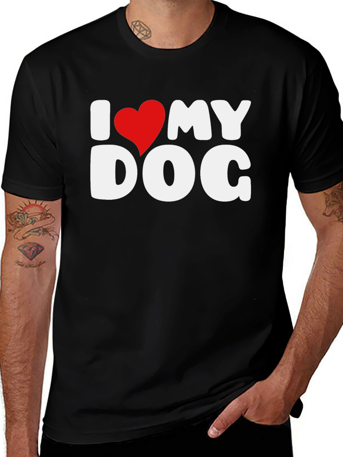 I Love My Dog T-Shirt - Heart Graphic