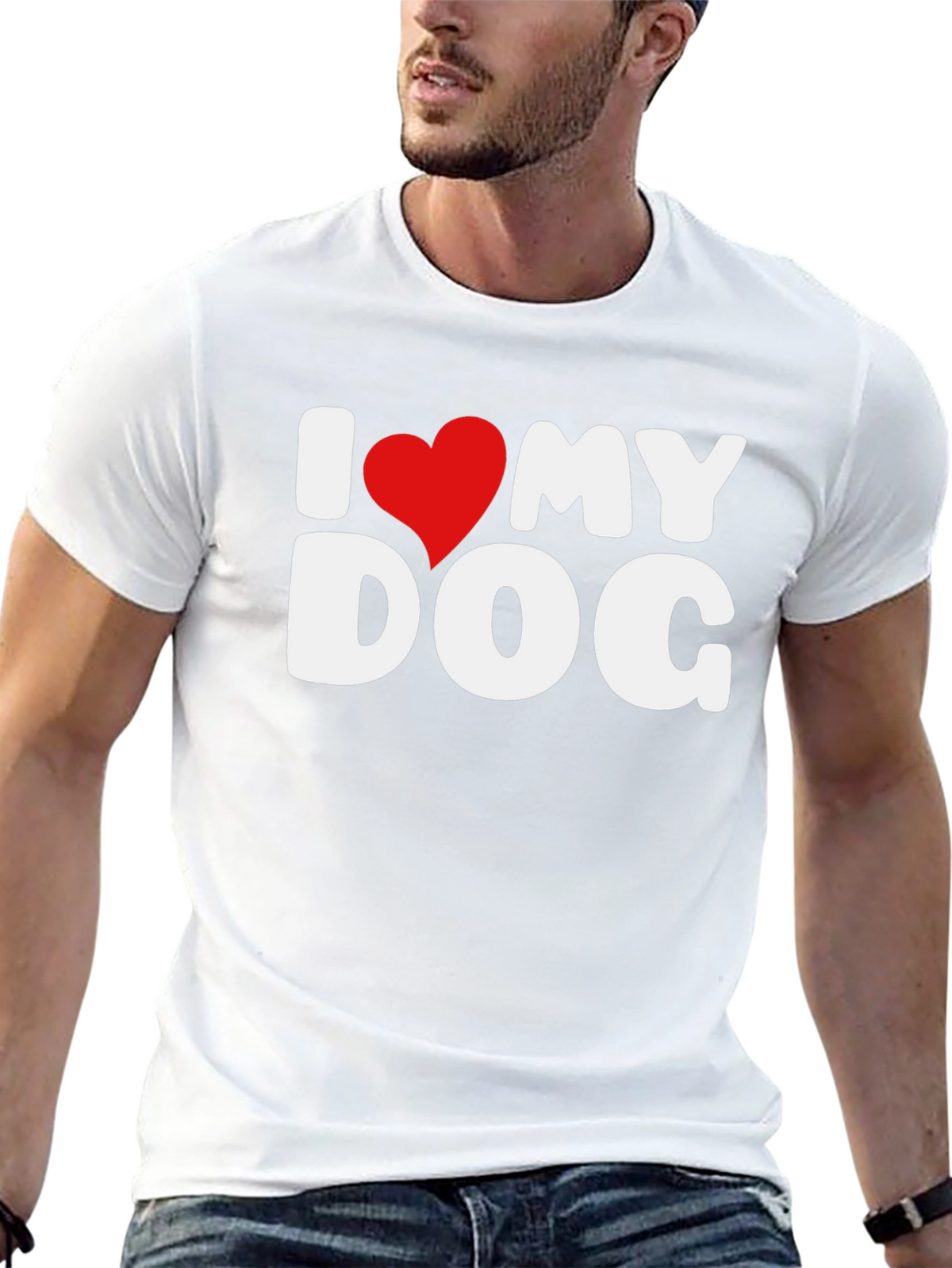 I Love My Dog T-Shirt - Heart Graphic