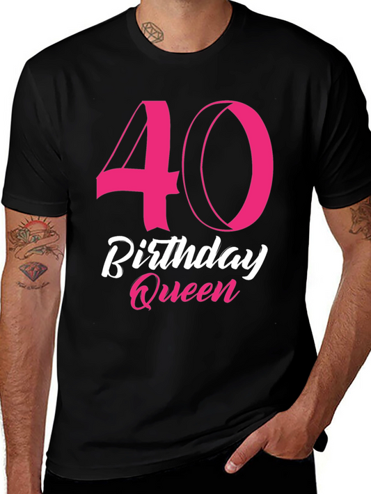 40th Birthday Queen Black T-Shirt
