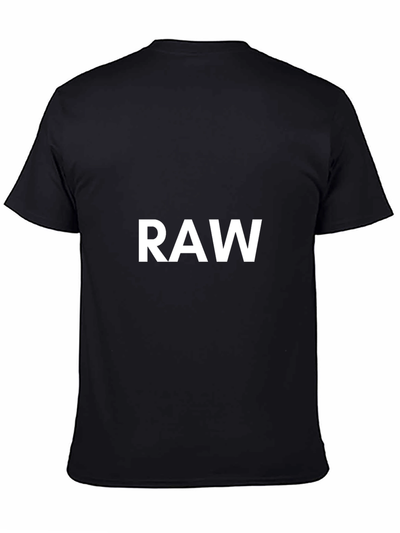 Mens Black RAW Graphic Tee - Casual Comfort