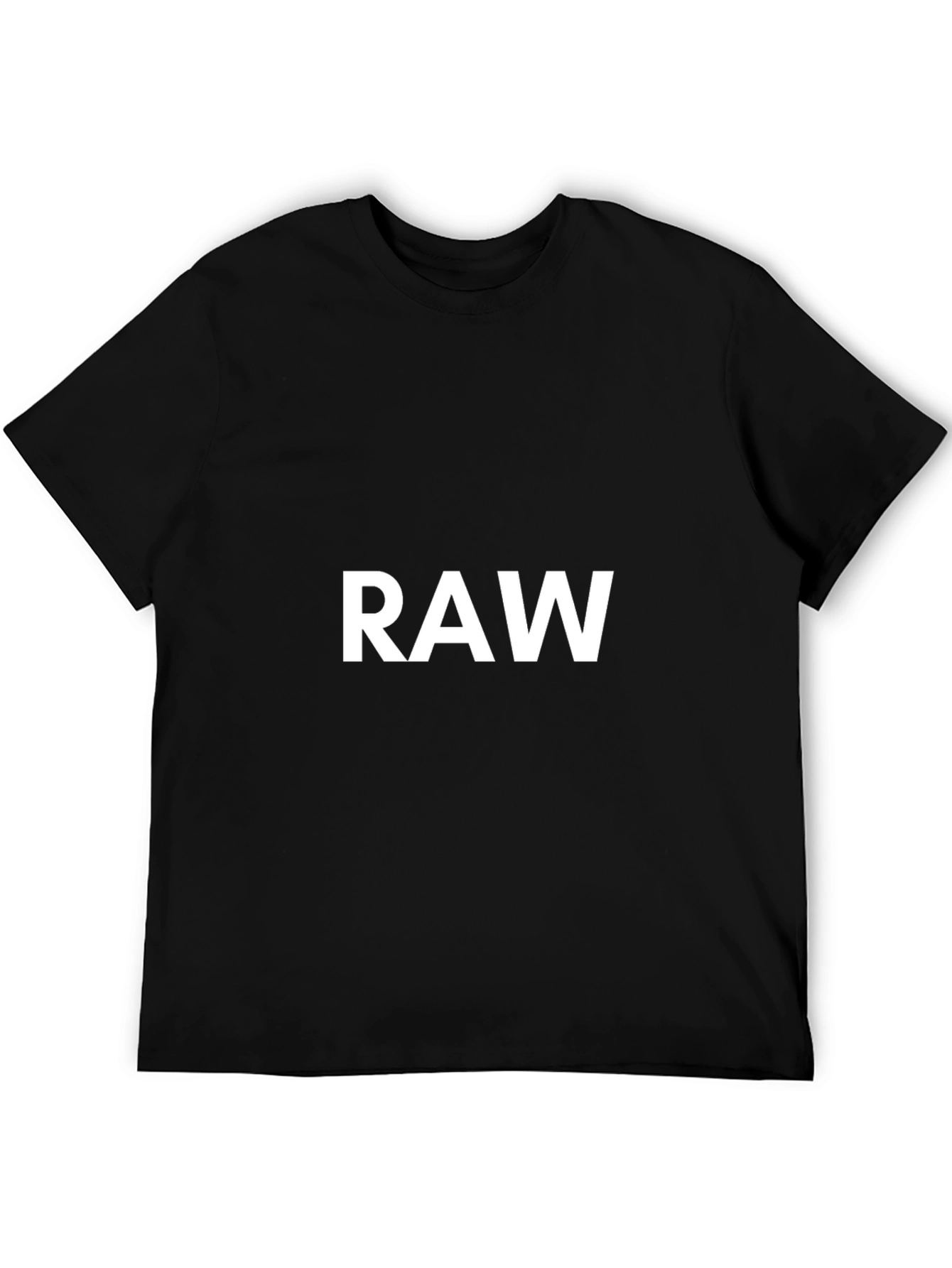 Mens Black RAW Graphic Tee - Casual Comfort