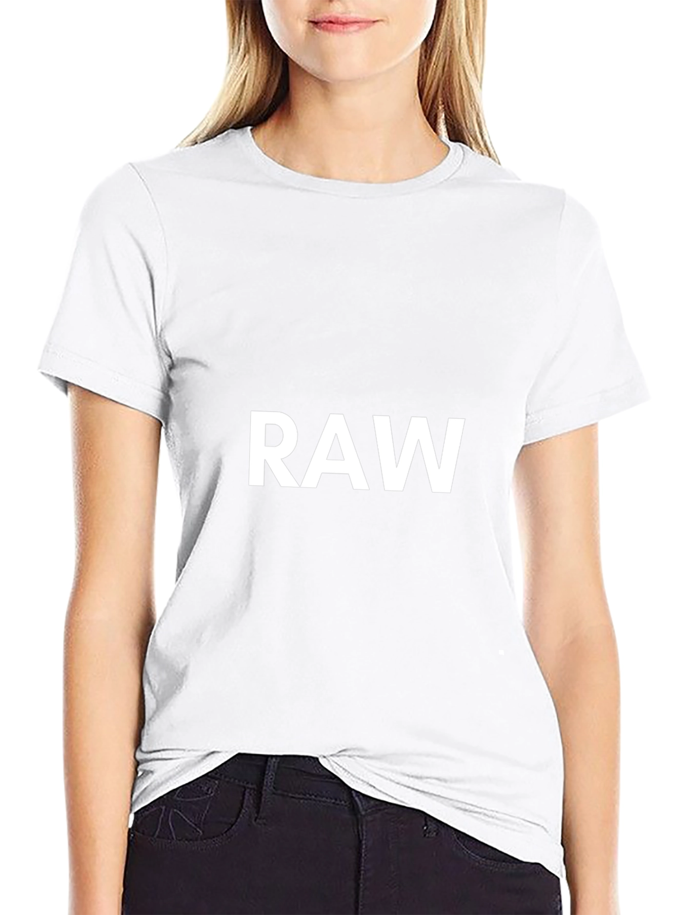 Mens Black RAW Graphic Tee - Casual Comfort