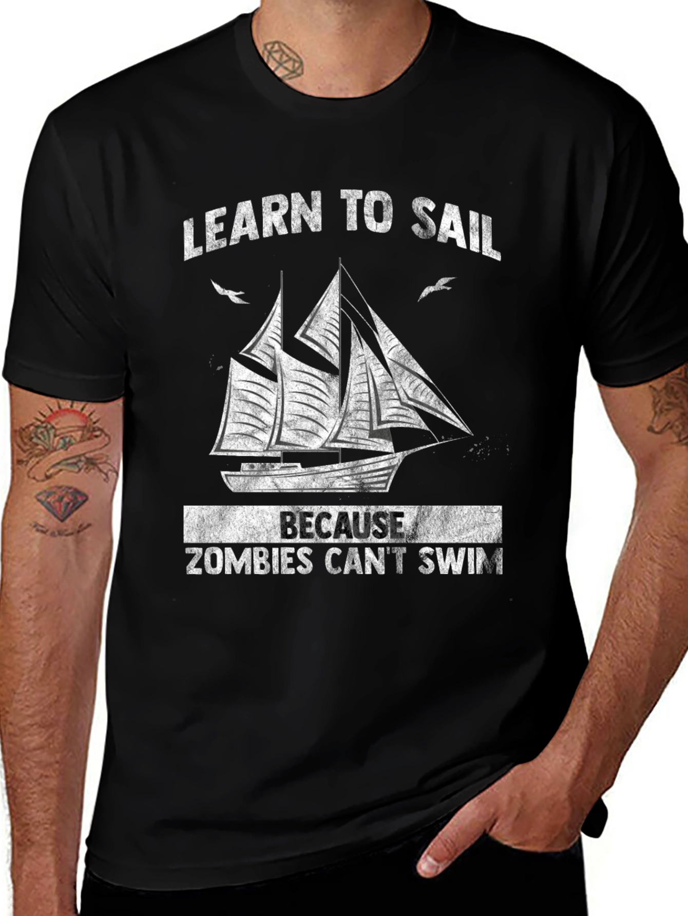 Learn to Sail T-Shirt - Zombie Apocalypse Ready