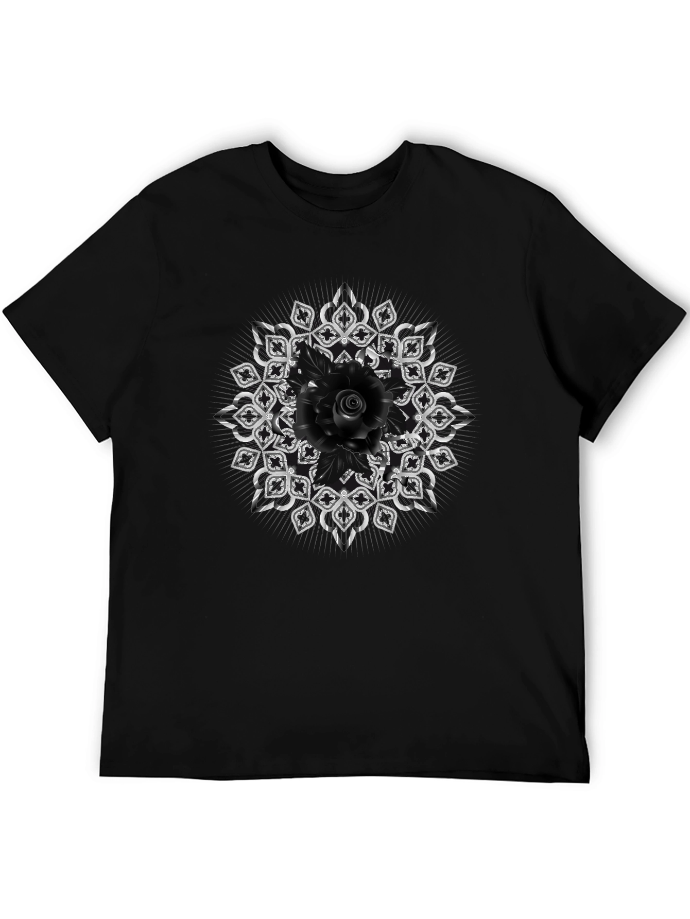 Black Rose Mandala Graphic Tee