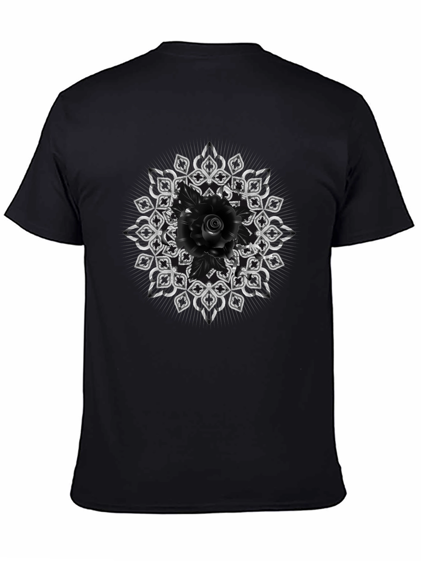 Black Rose Mandala Graphic Tee