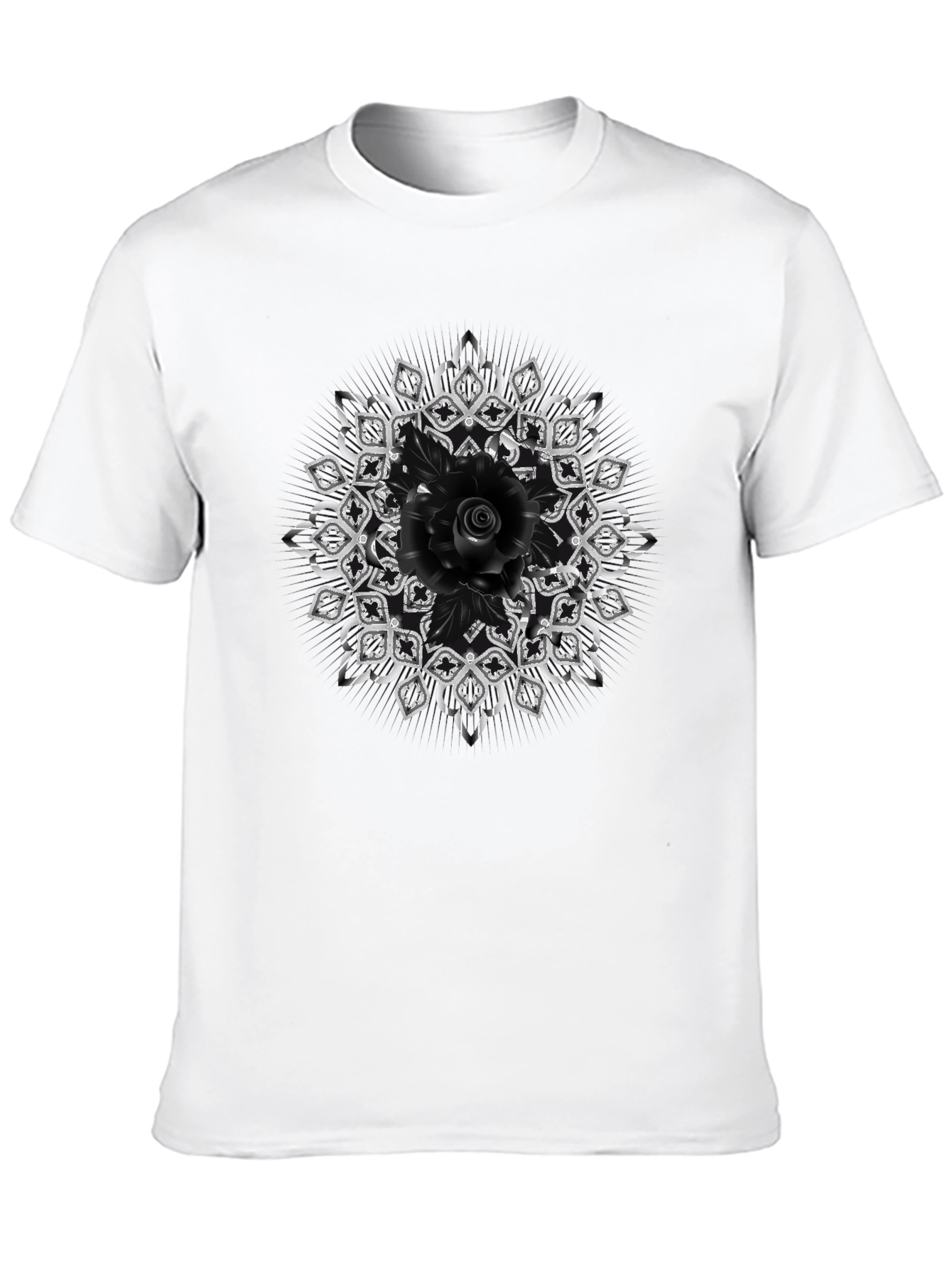 Black Rose Mandala Graphic Tee