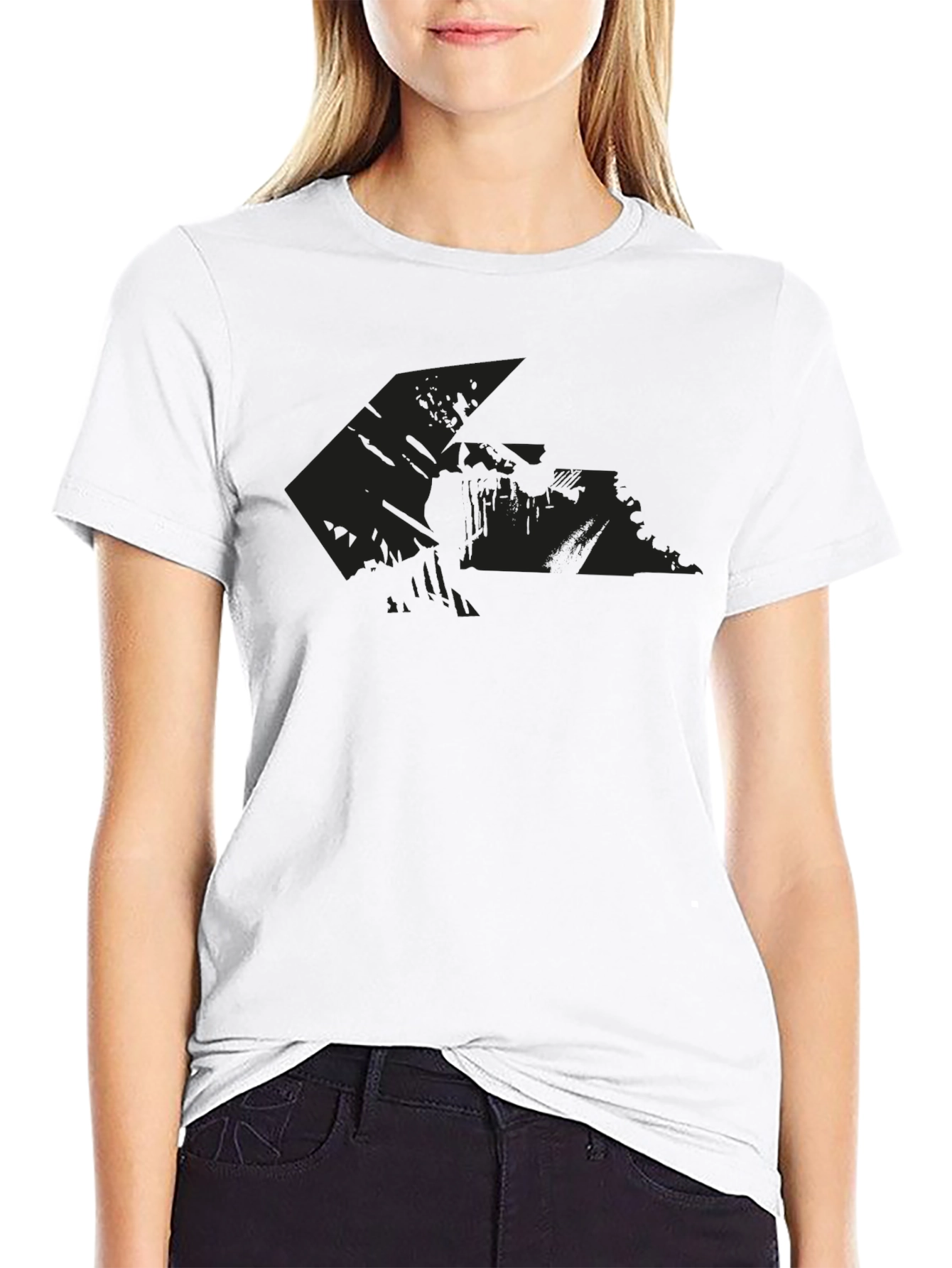 Mens Black Graphic Print Short Sleeve Tee