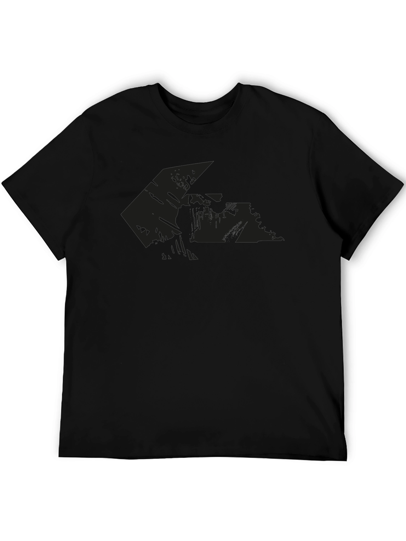 Mens Black Graphic Print Short Sleeve Tee