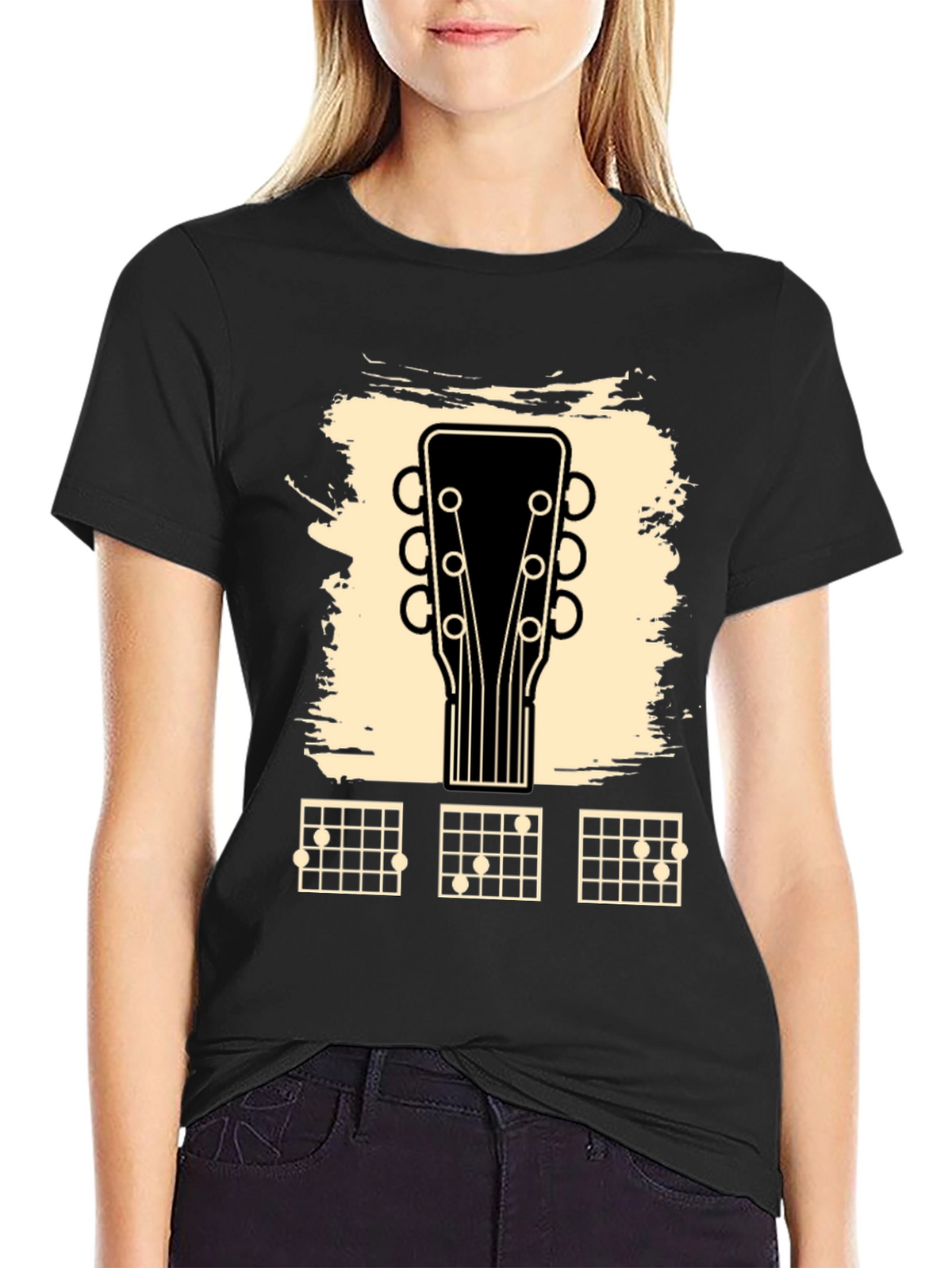 Guitar Headstock & Chord Chart Graphic Tee