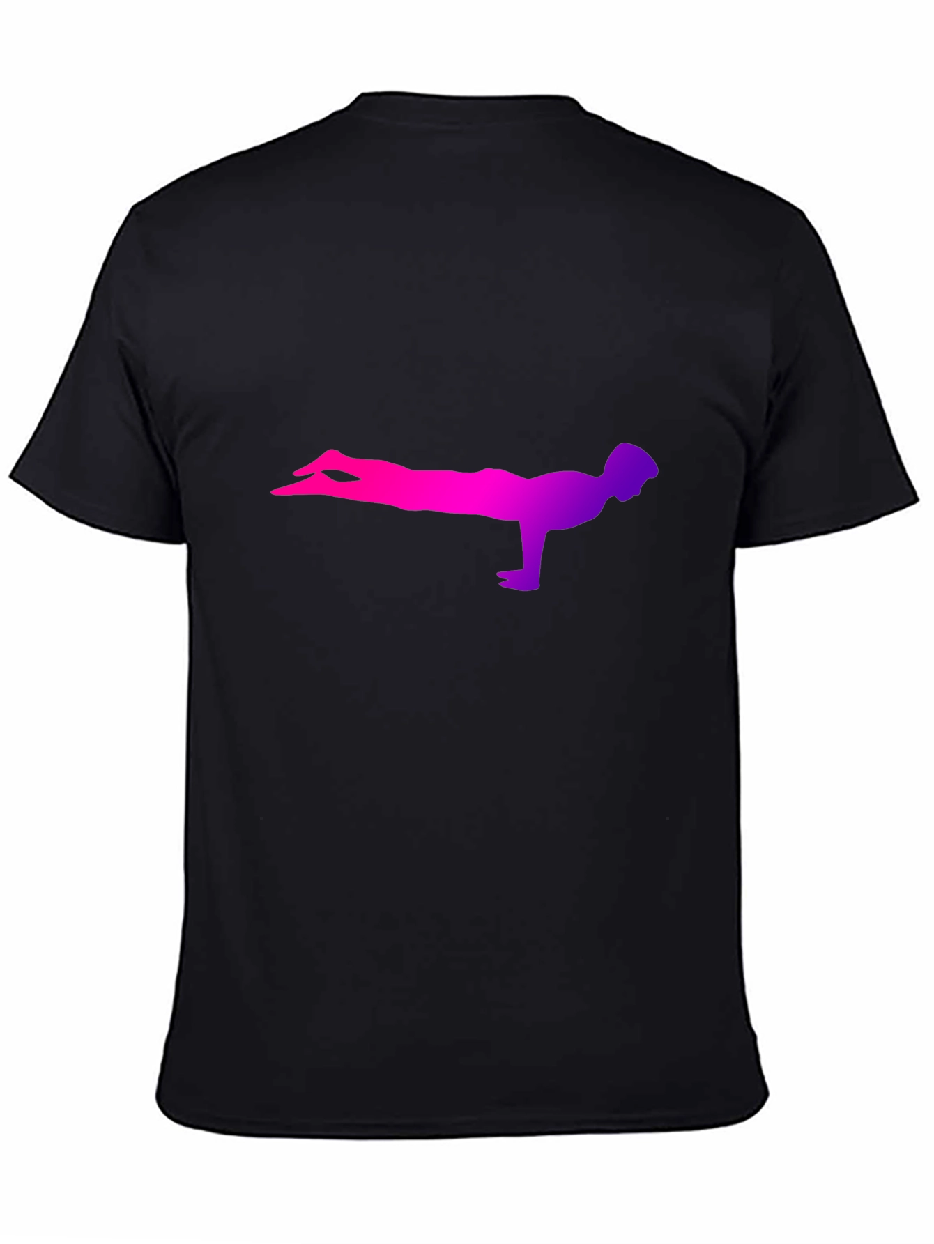 Yoga Plank Silhouette Tee - Black Cotton Comfort