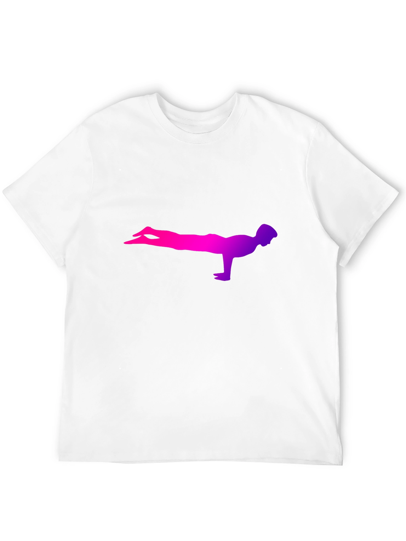 Yoga Plank Silhouette Tee - Black Cotton Comfort