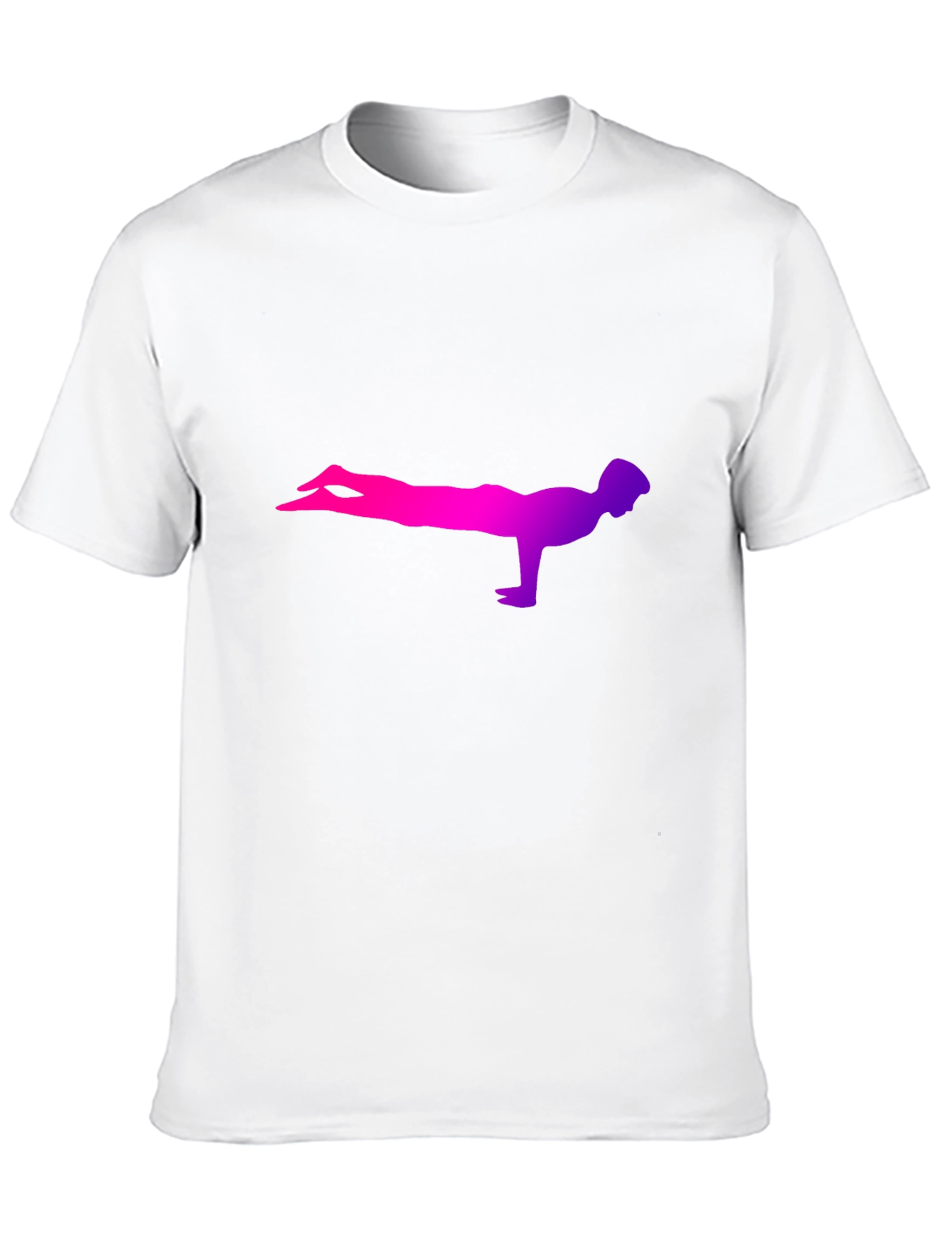 Yoga Plank Silhouette Tee - Black Cotton Comfort