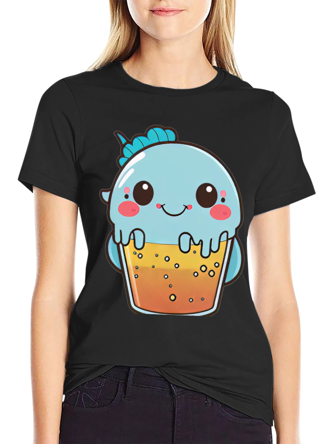 Cute Boba Tea Dinosaur Graphic Tee