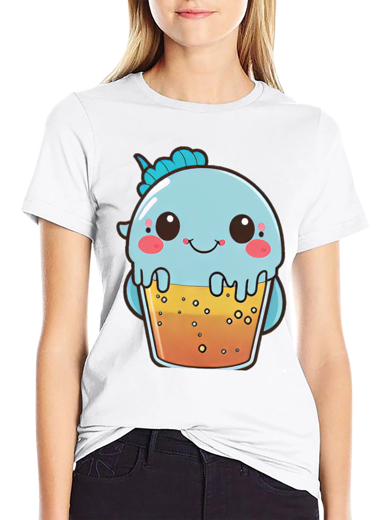 Cute Boba Tea Dinosaur Graphic Tee