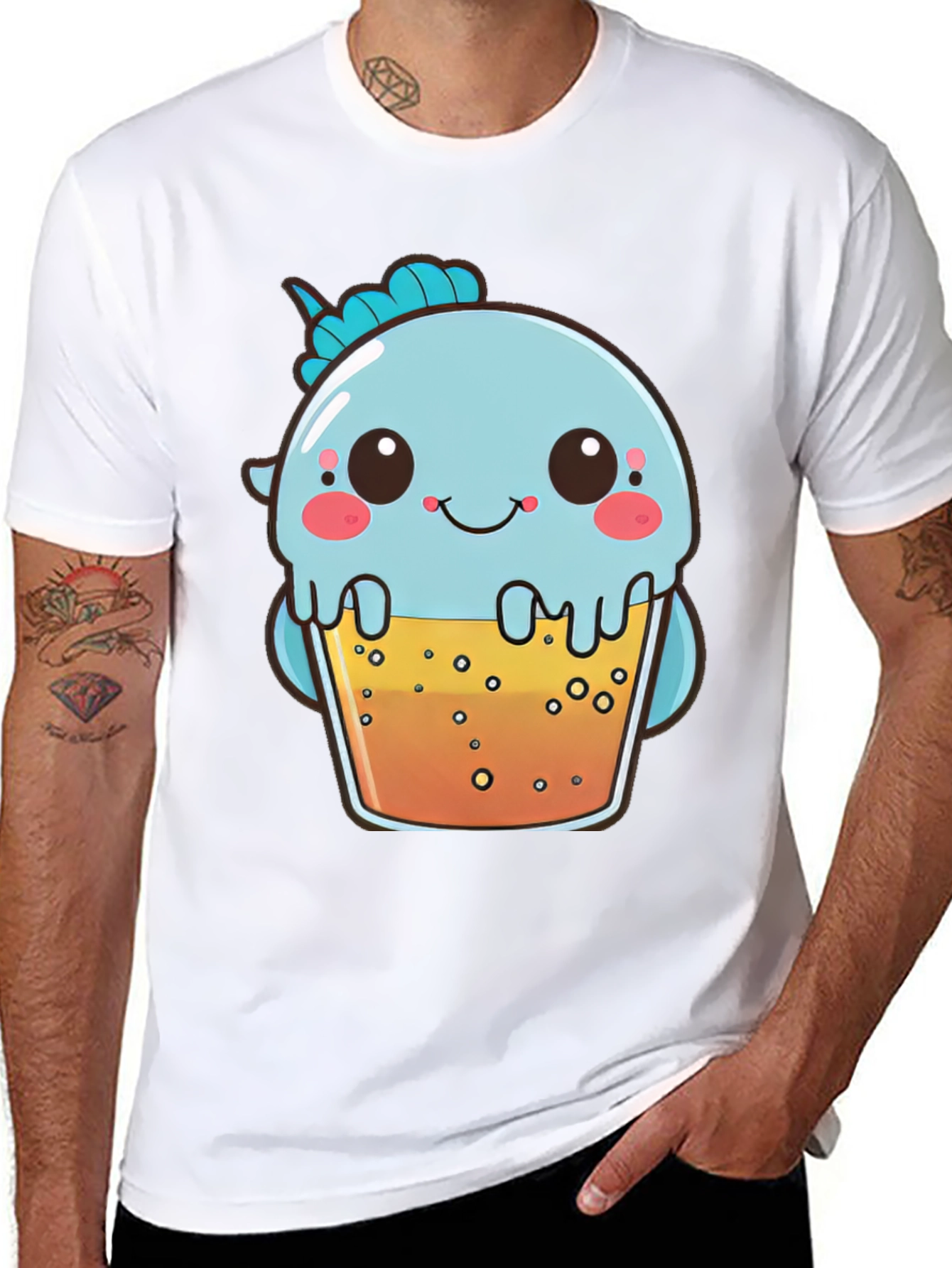 Cute Boba Tea Dinosaur Graphic Tee
