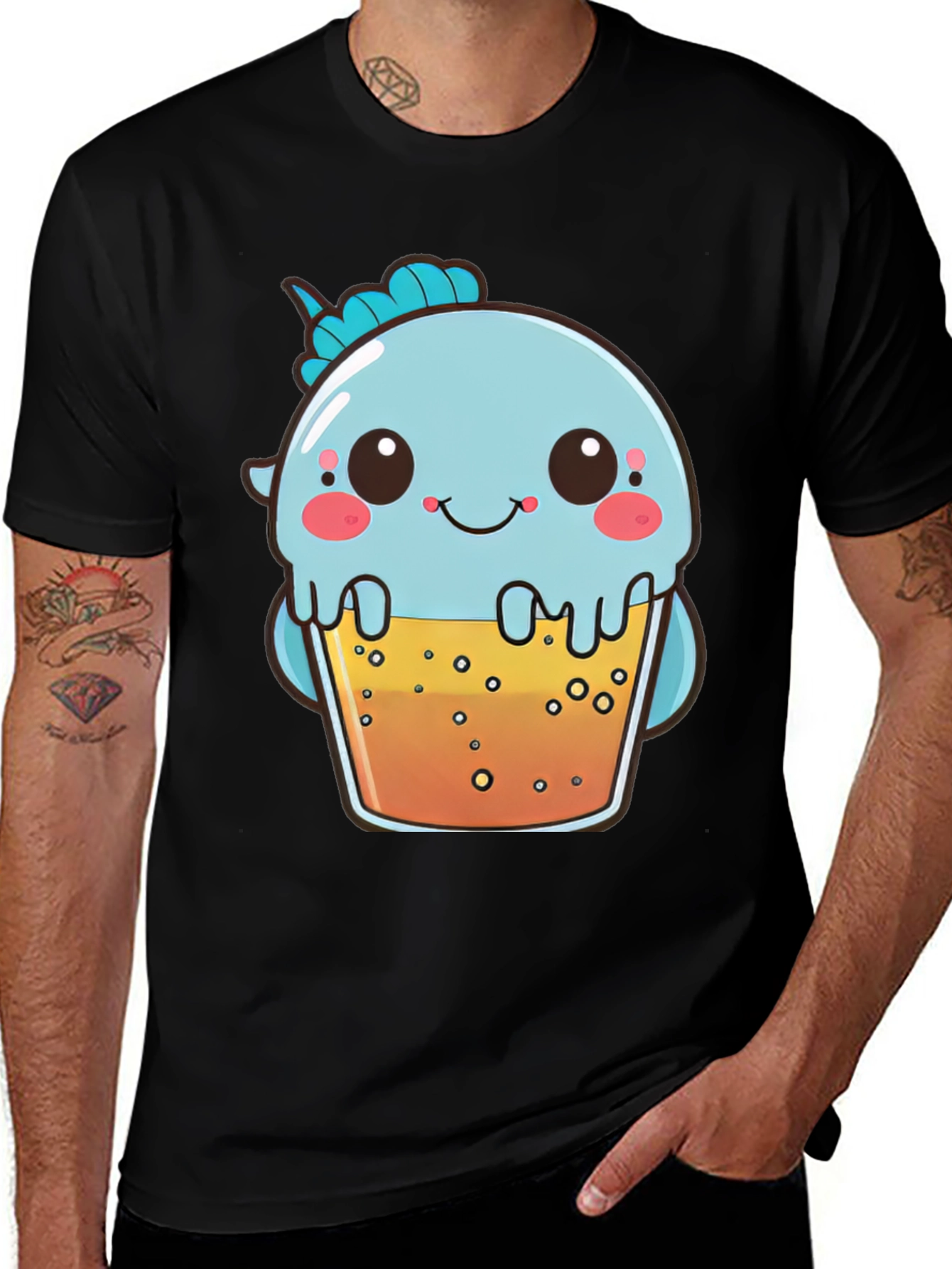 Cute Boba Tea Dinosaur Graphic Tee