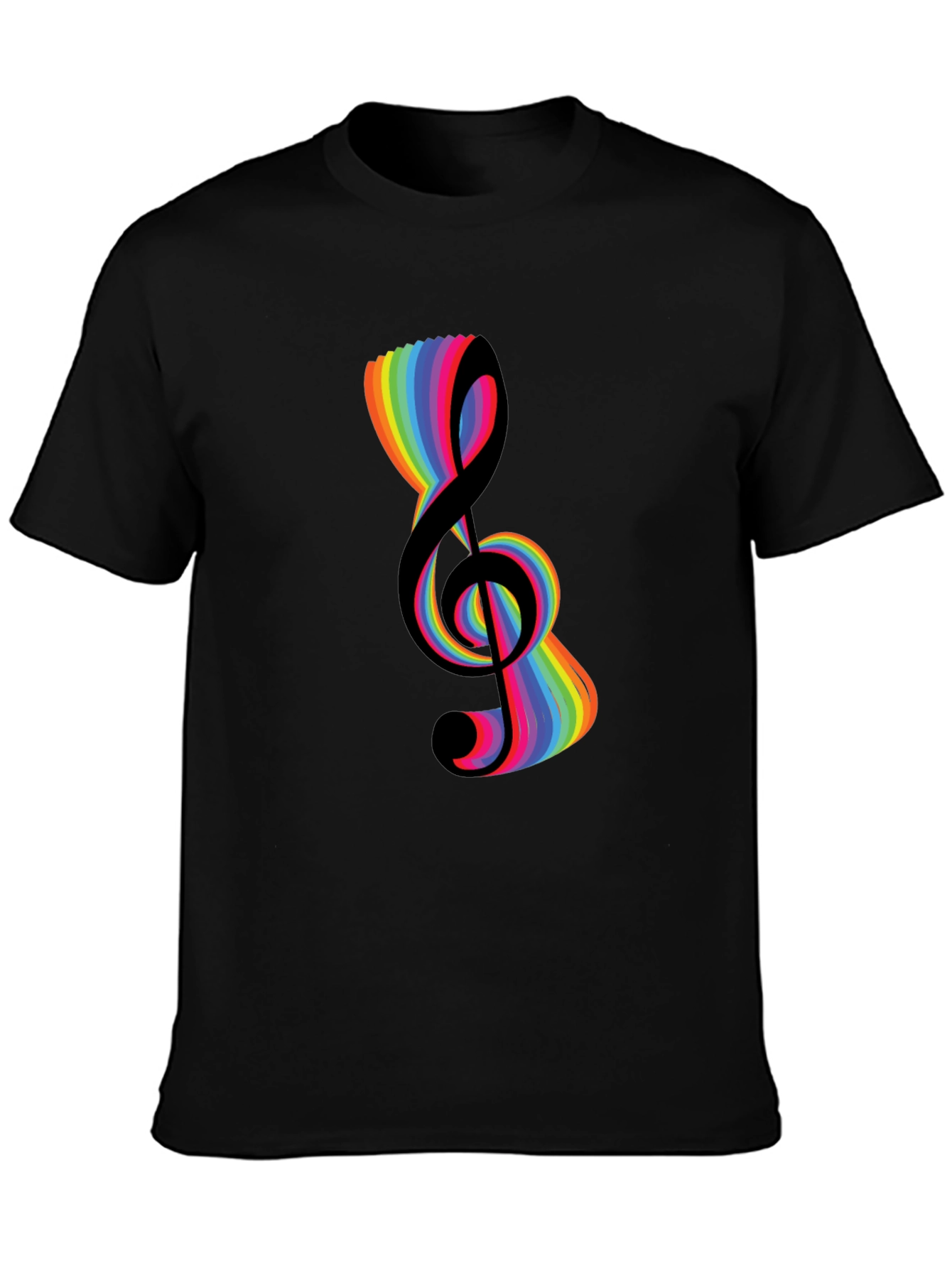 Rainbow Treble Clef Graphic T-Shirt