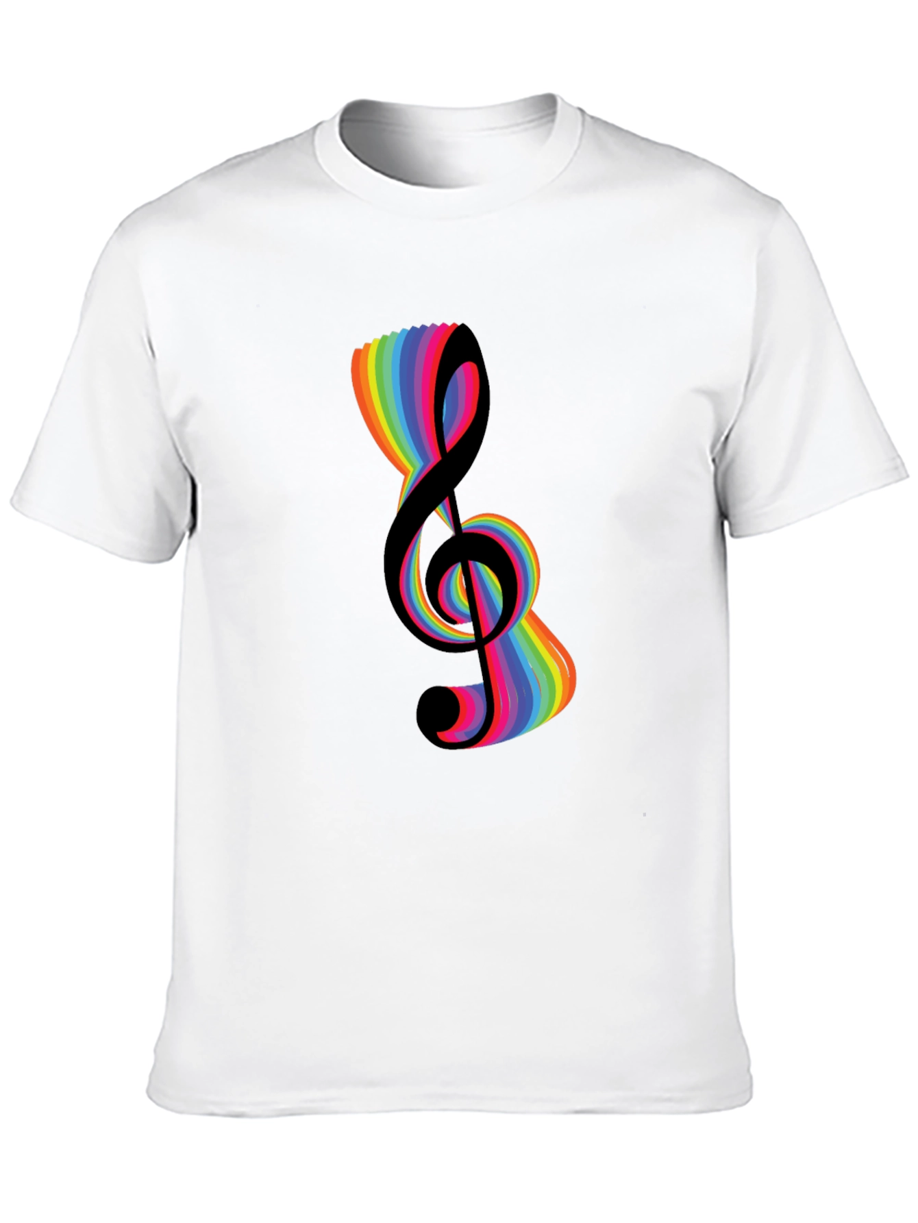 Rainbow Treble Clef Graphic T-Shirt