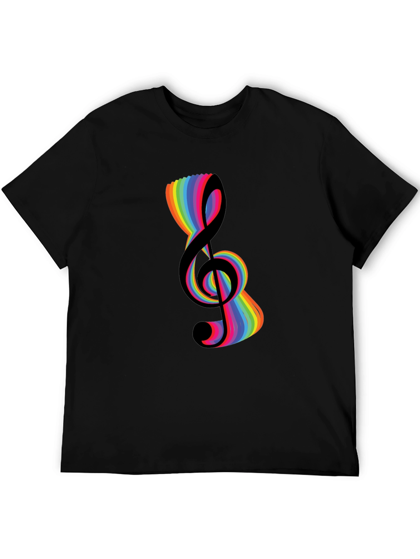 Rainbow Treble Clef Graphic T-Shirt