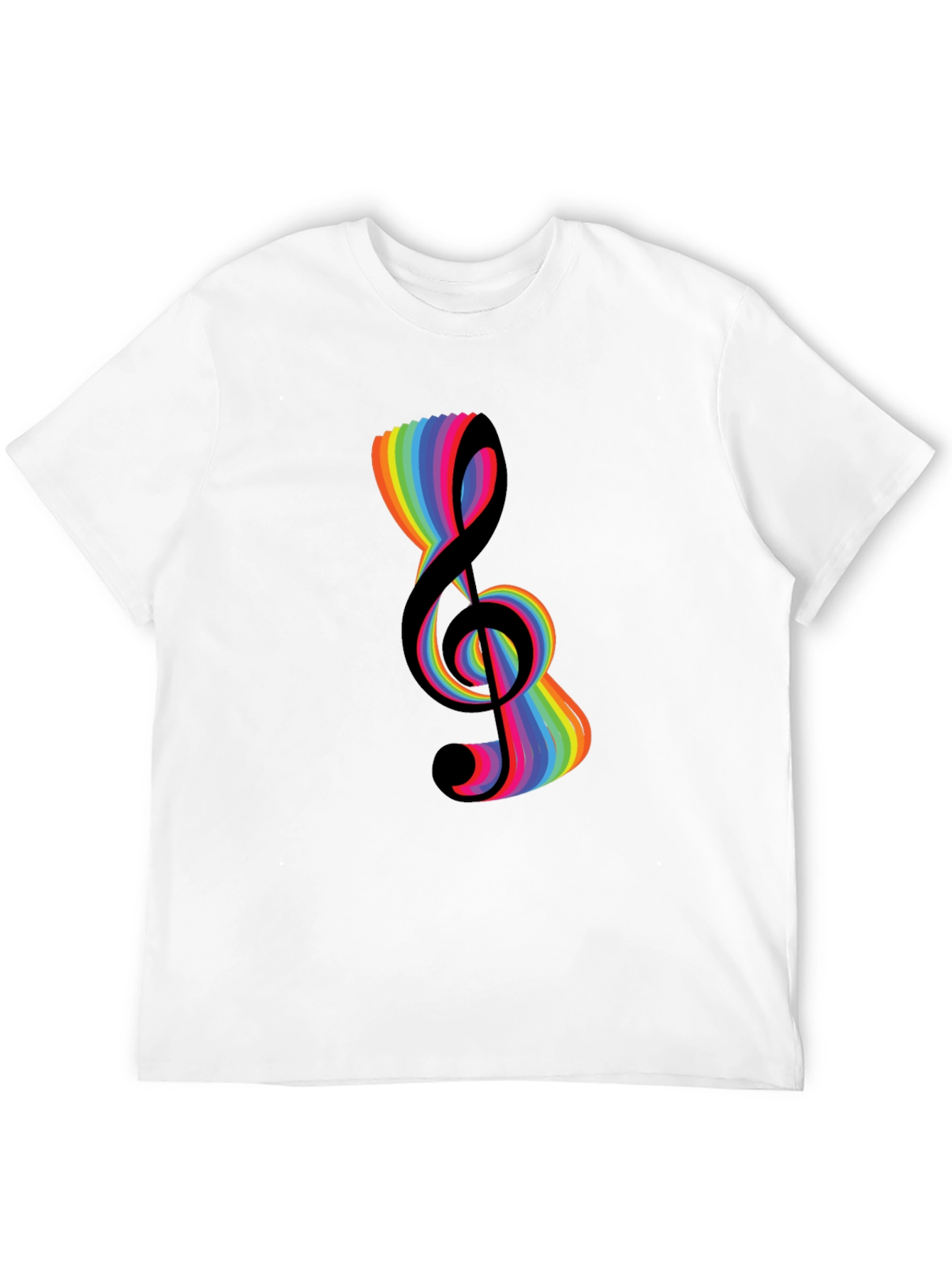 Rainbow Treble Clef Graphic T-Shirt