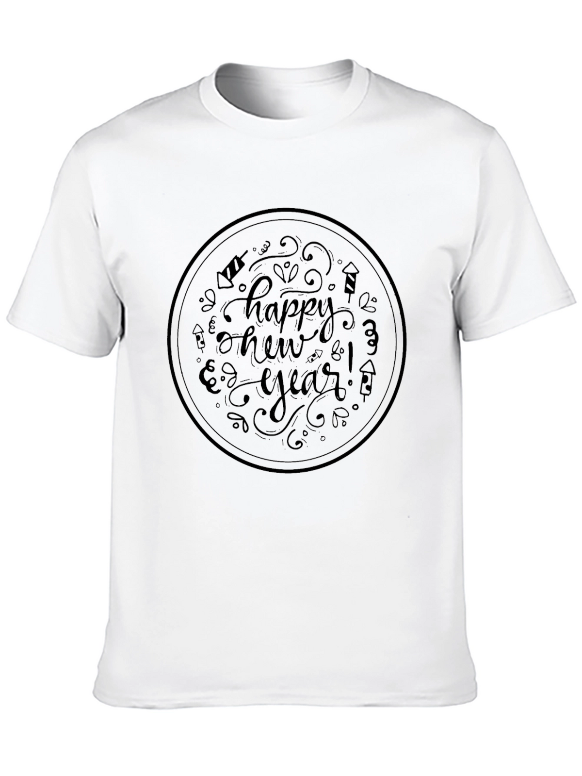 Happy New Year Black Graphic Tee