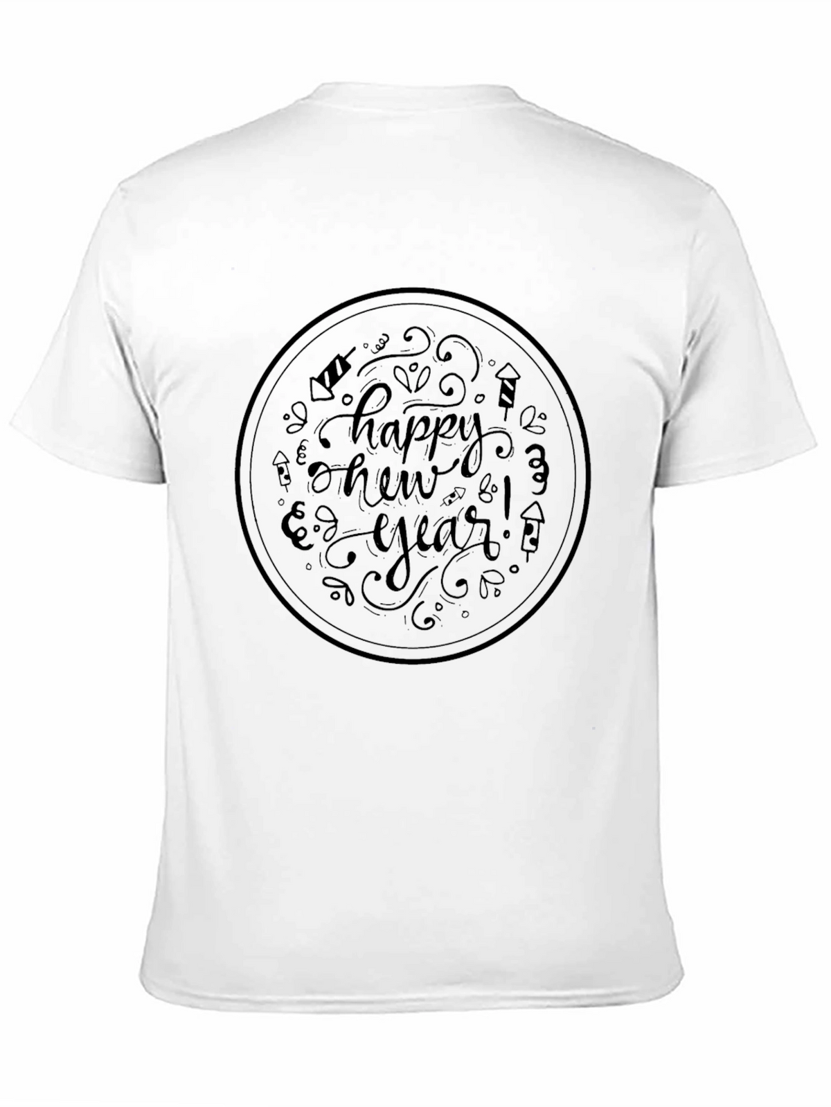 Happy New Year Black Graphic Tee