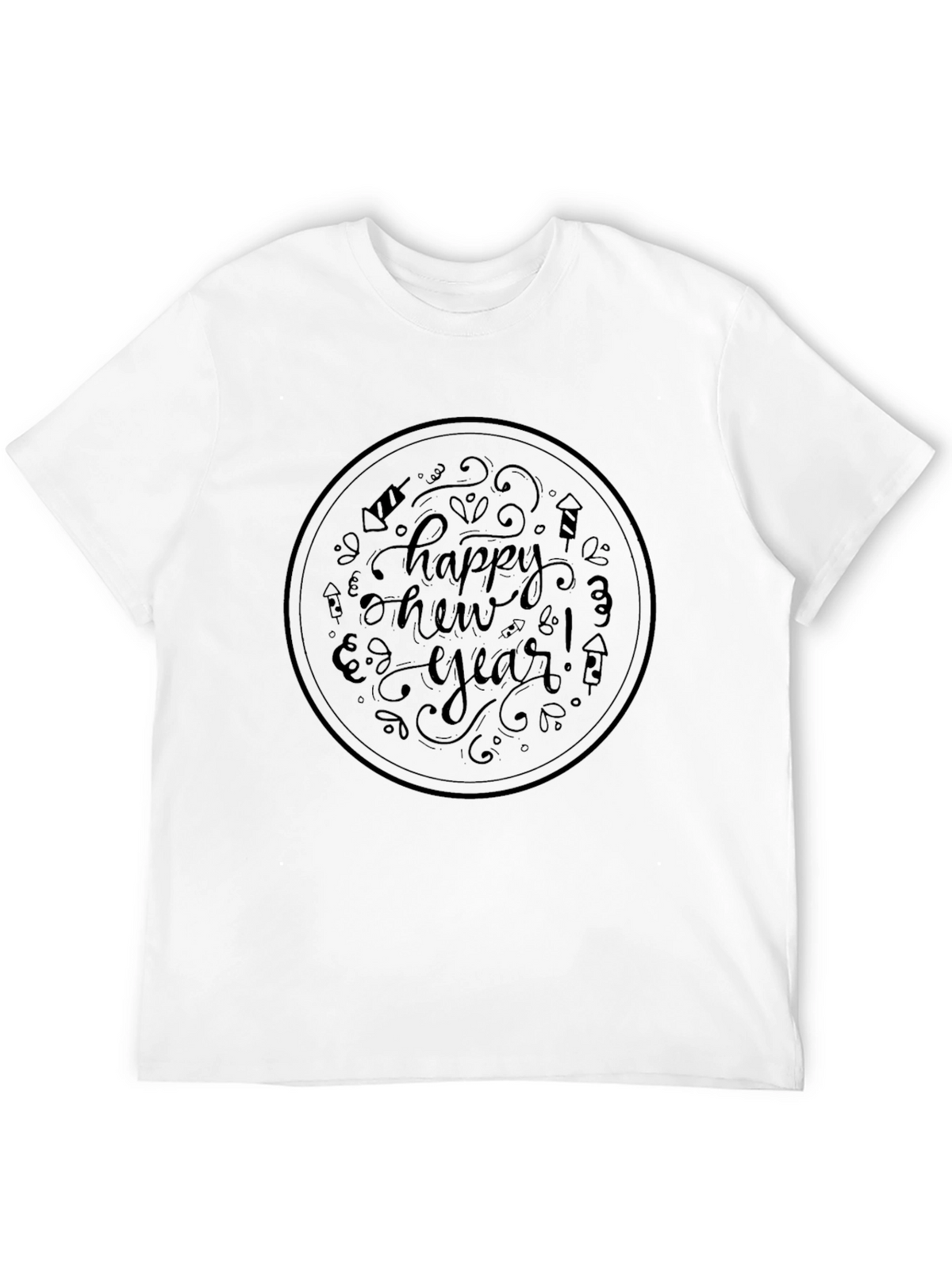 Happy New Year Black Graphic Tee