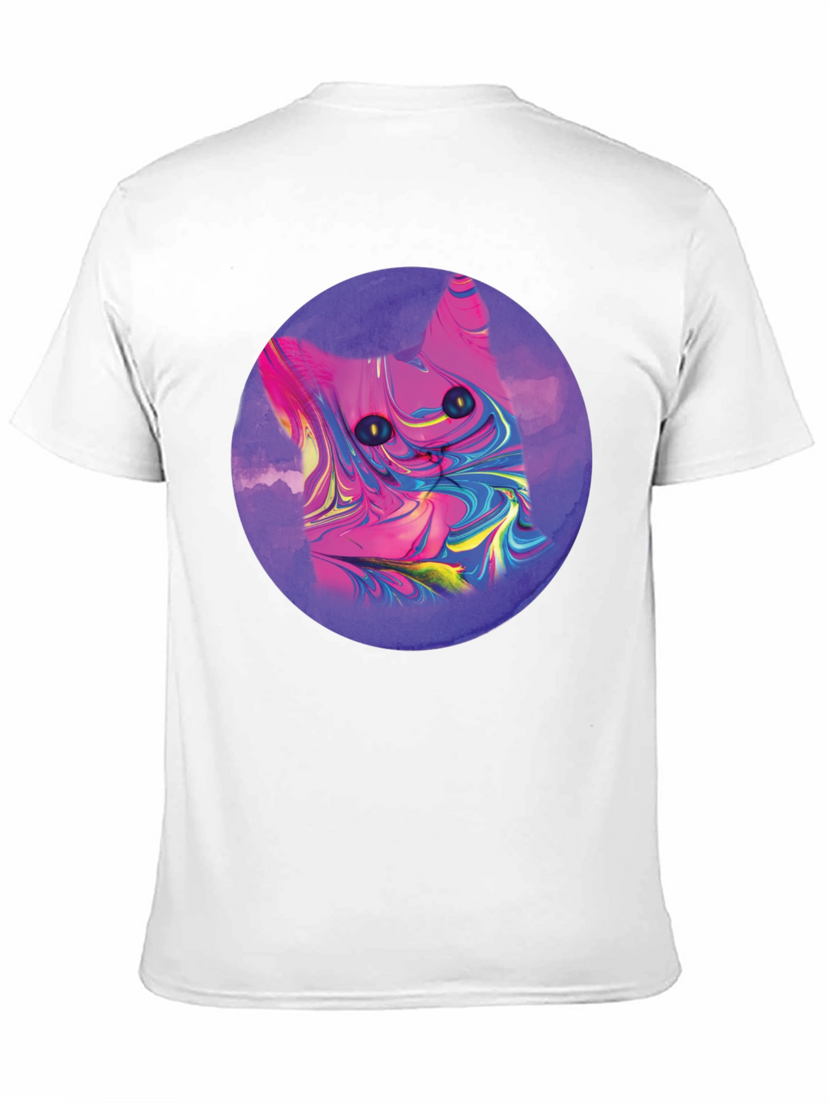 Abstract Cat Graphic Tee - Mens Black T-Shirt