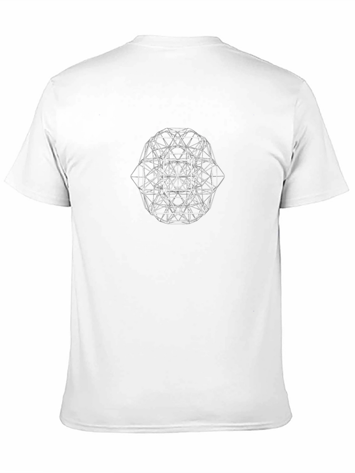 Geometric Line Art Black T-Shirt