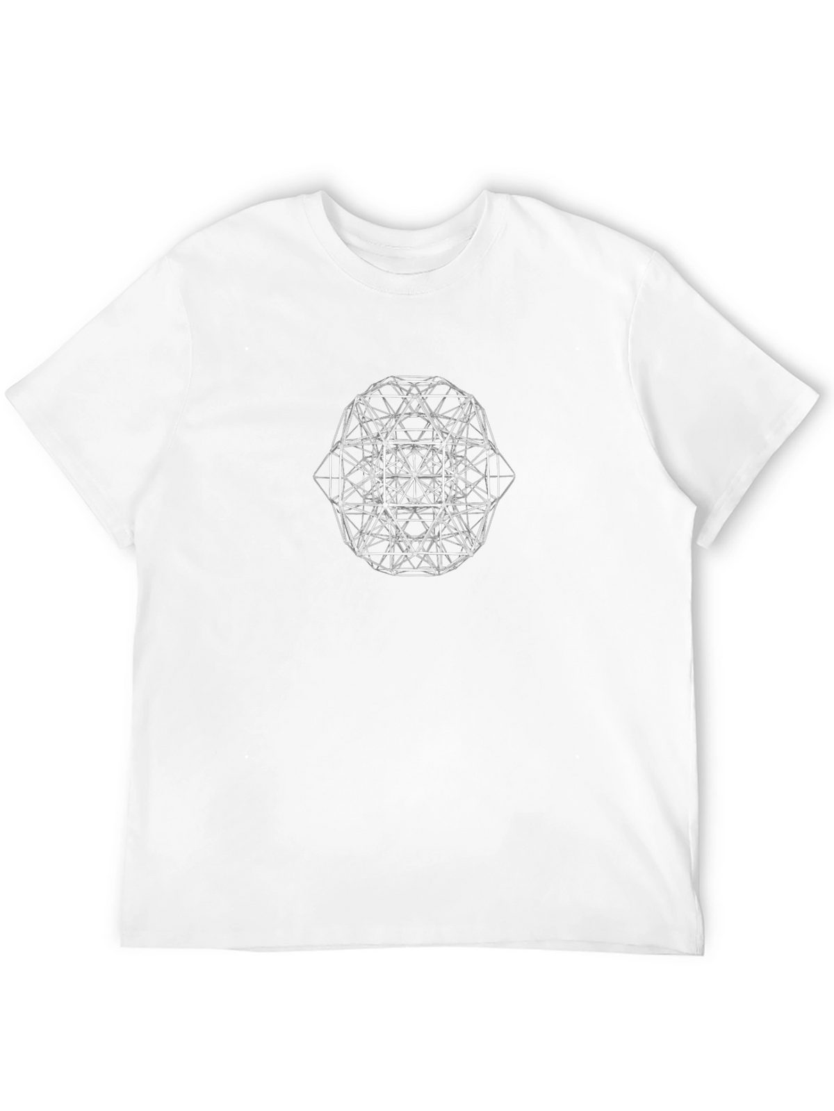 Geometric Line Art Black T-Shirt