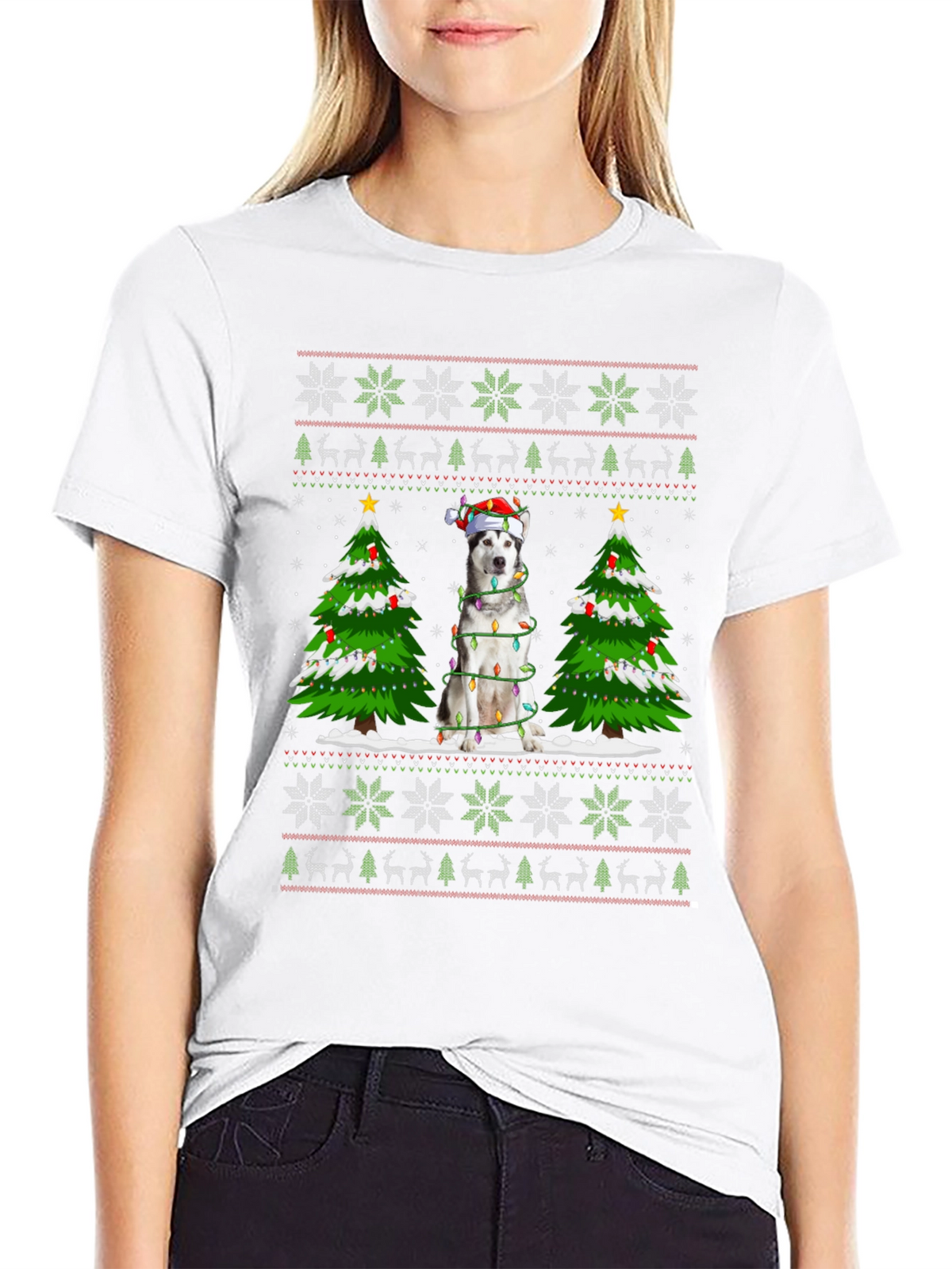 Husky Christmas Sweater T-Shirt