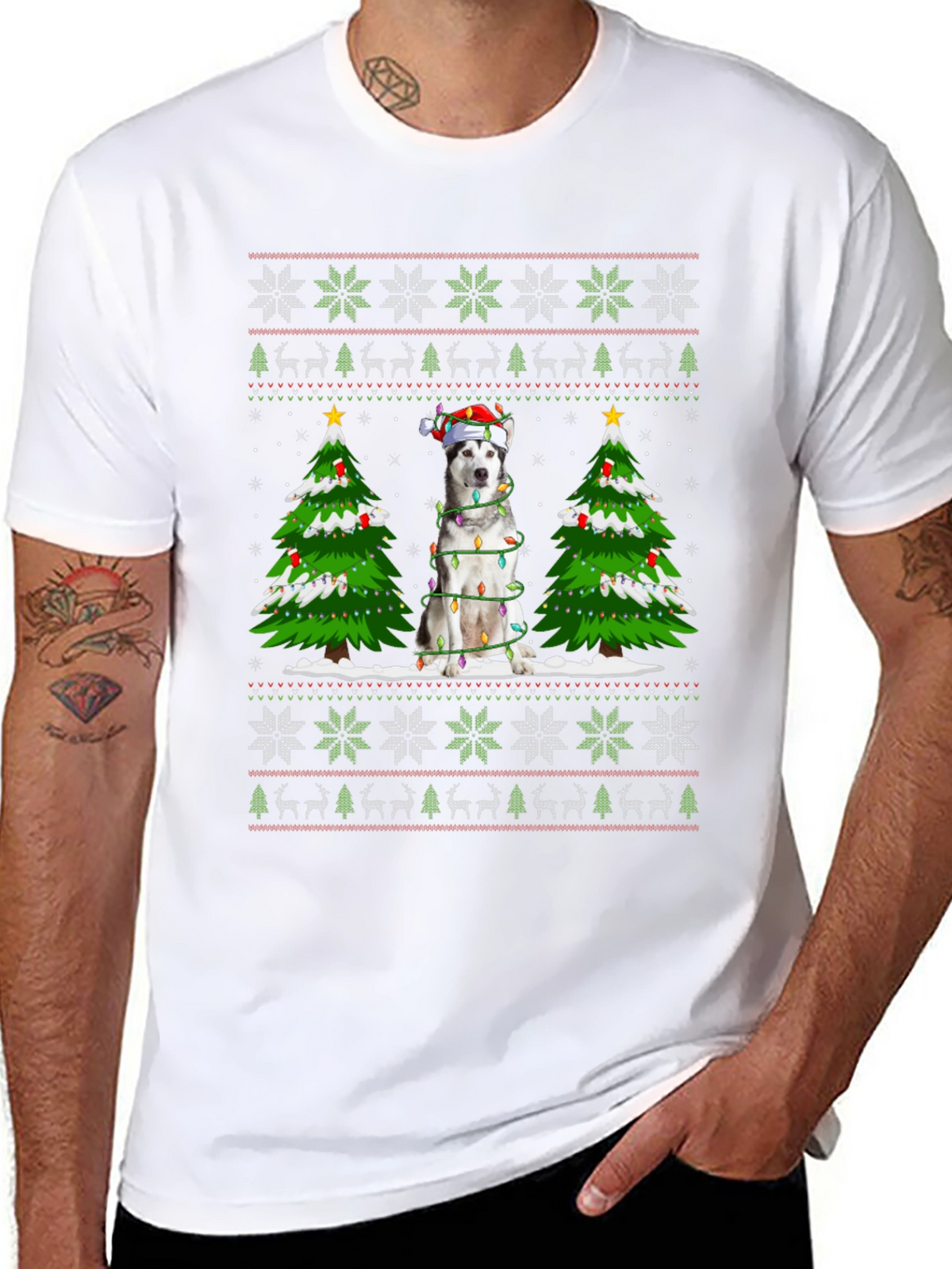 Husky Christmas Sweater T-Shirt