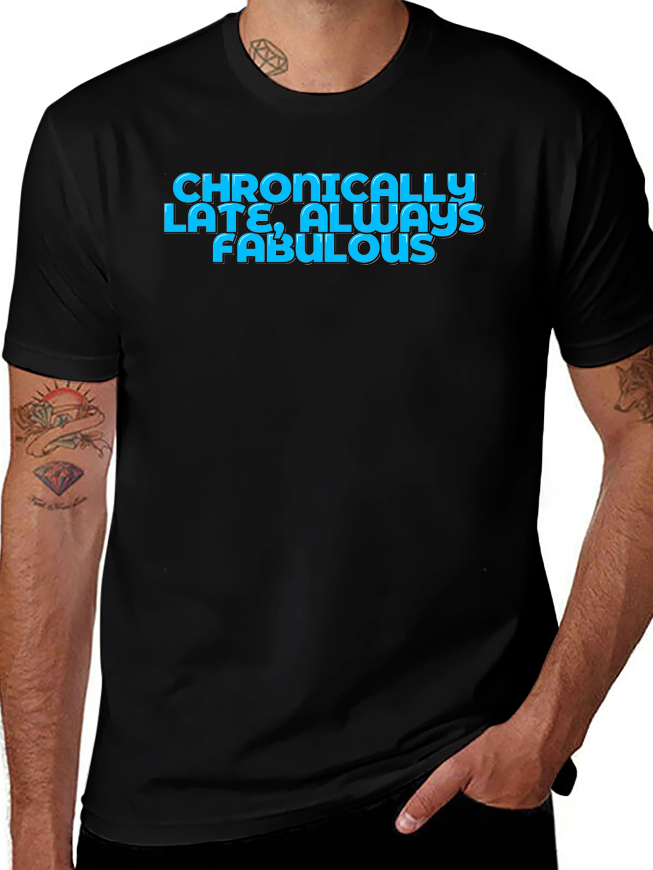 Chronically Late Fabulous Graphic Tee - Black