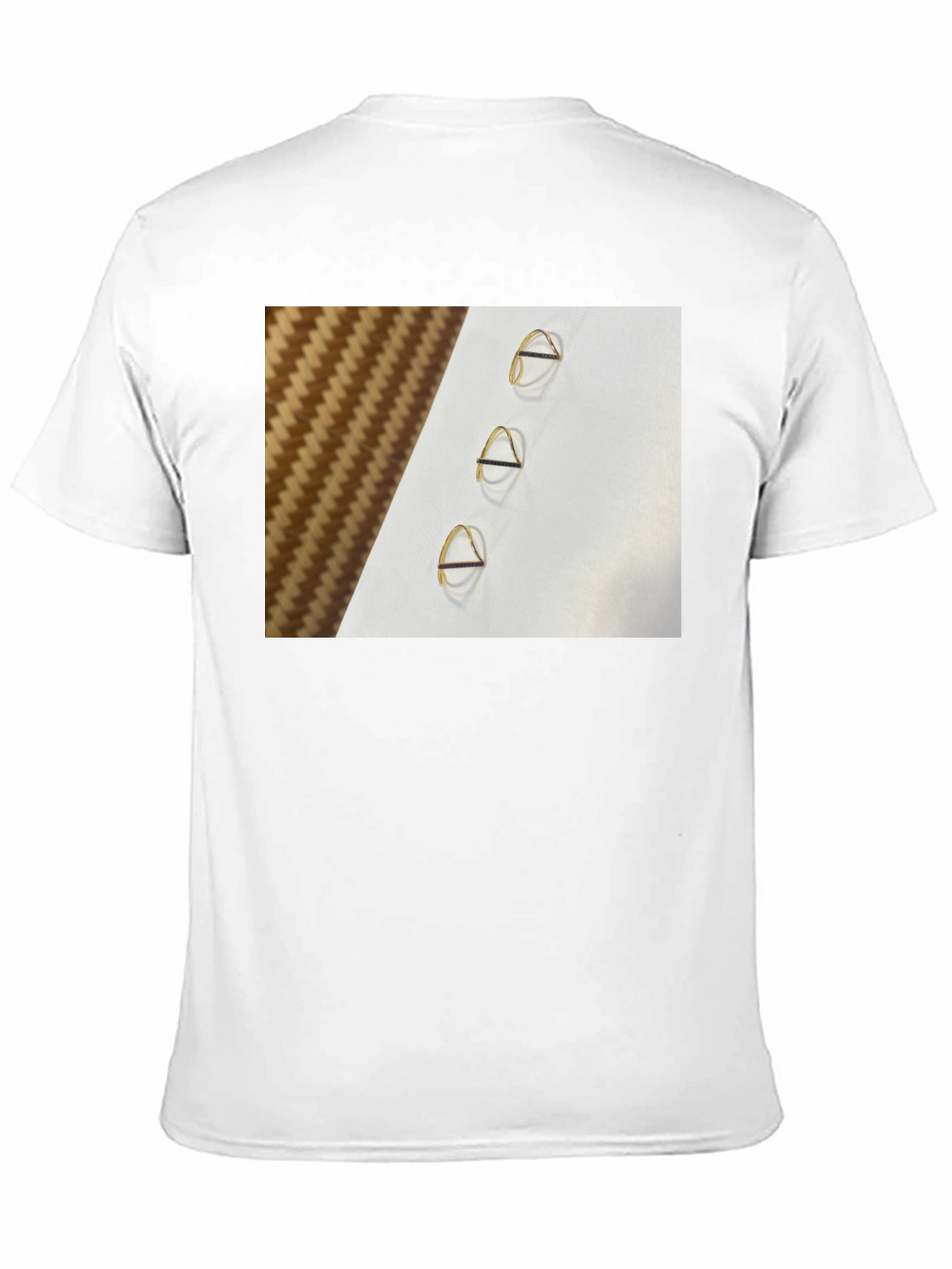 Minimalist Triangle Gold Ring Pattern Tee