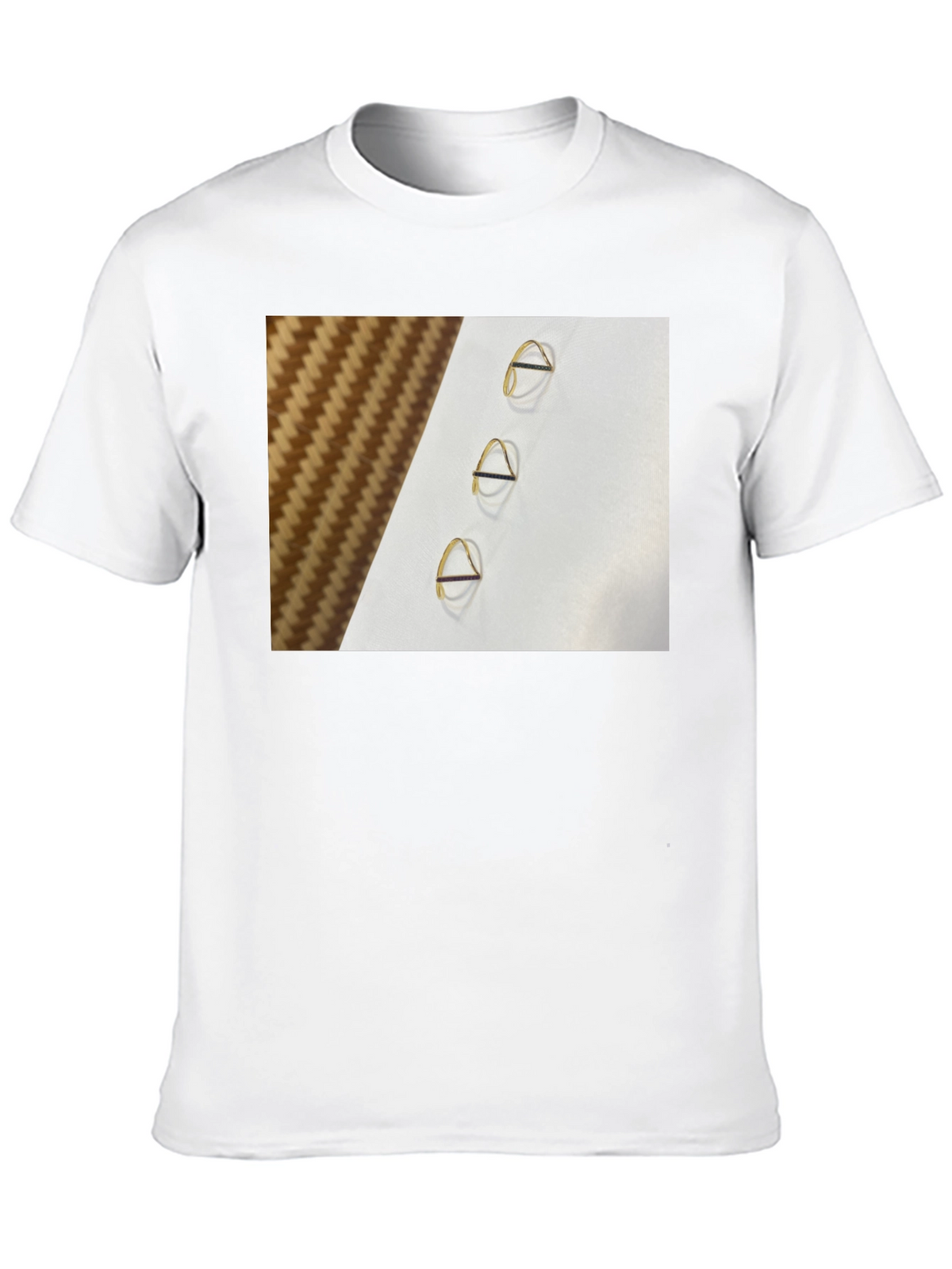 Minimalist Triangle Gold Ring Pattern Tee