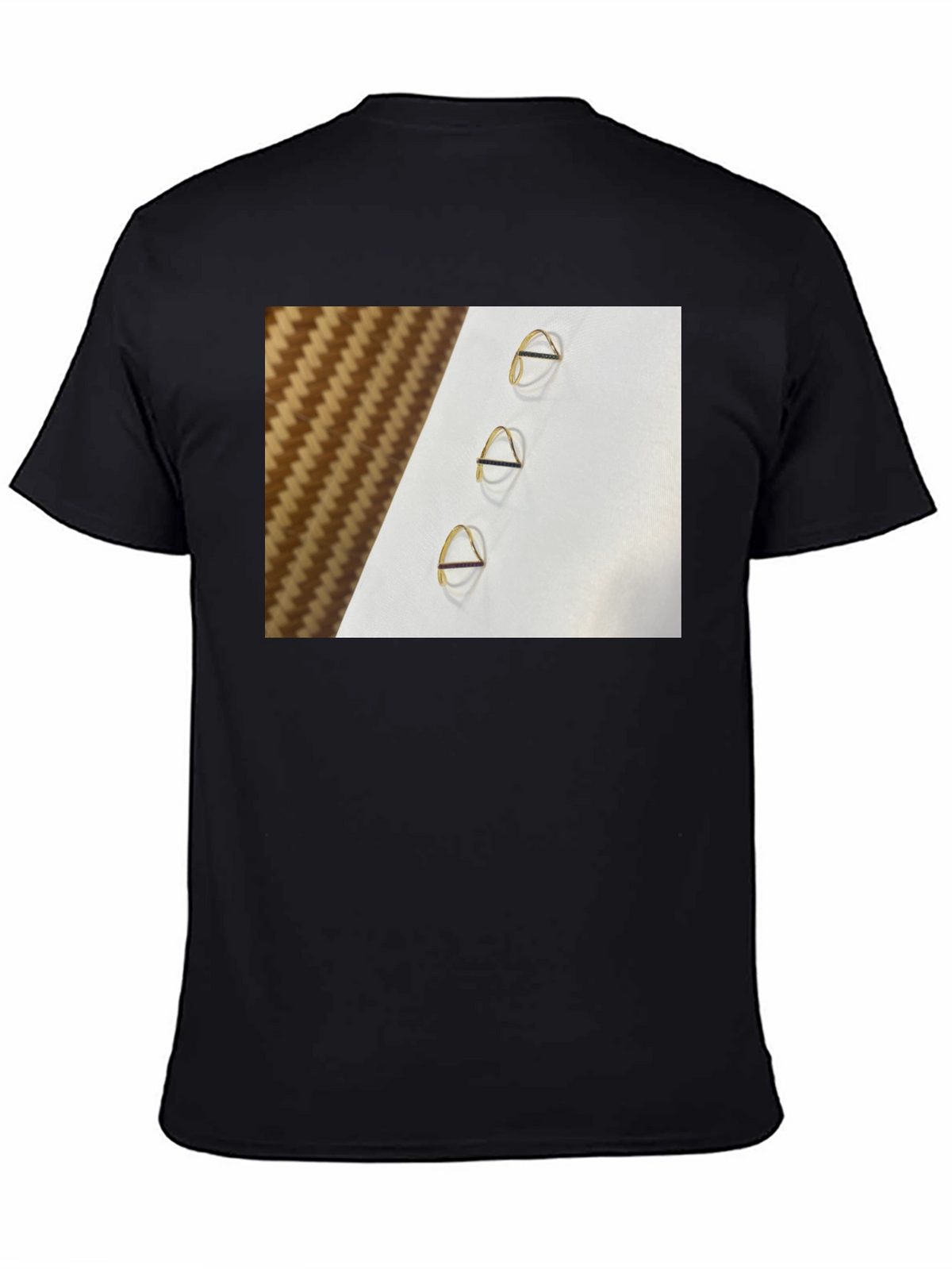 Minimalist Triangle Gold Ring Pattern Tee