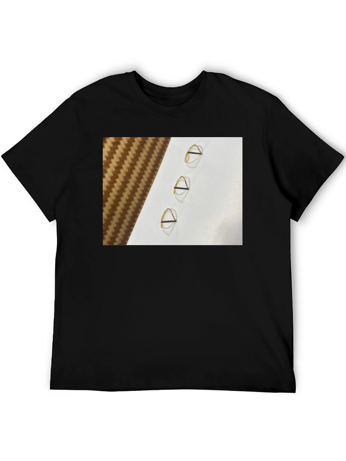 Minimalist Triangle Gold Ring Pattern Tee
