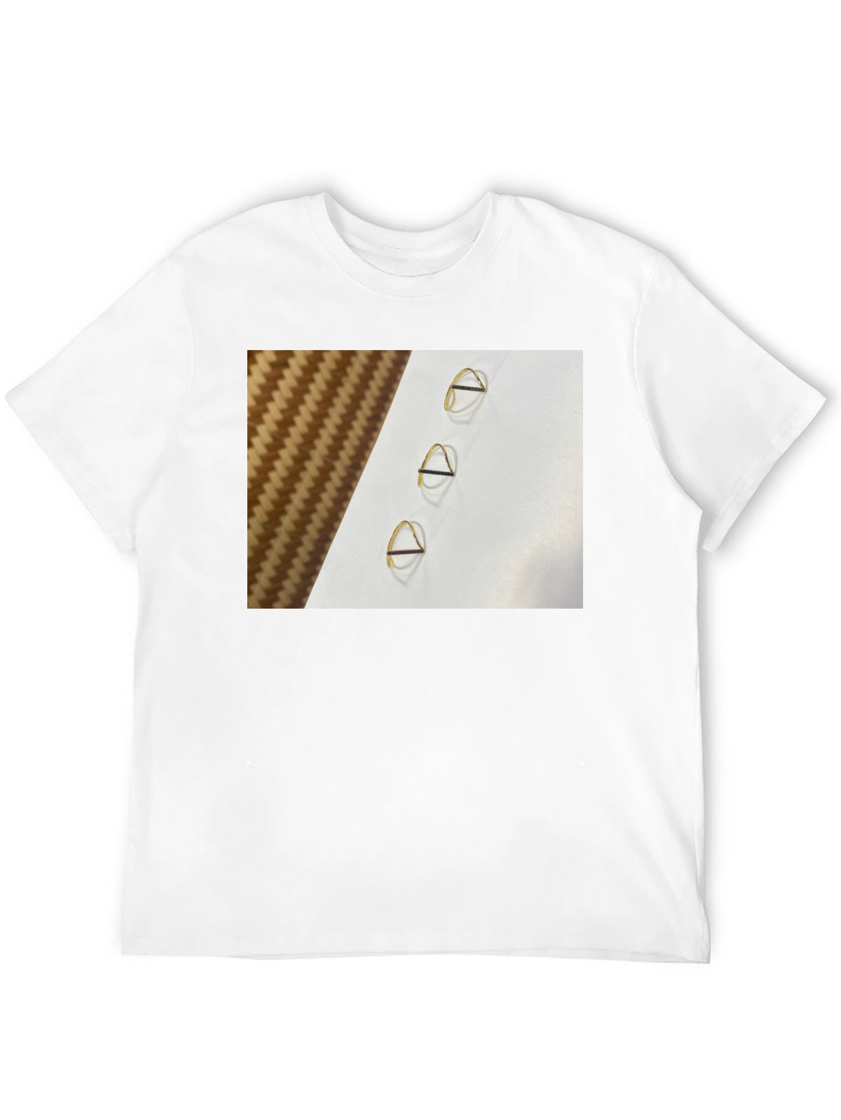 Minimalist Triangle Gold Ring Pattern Tee