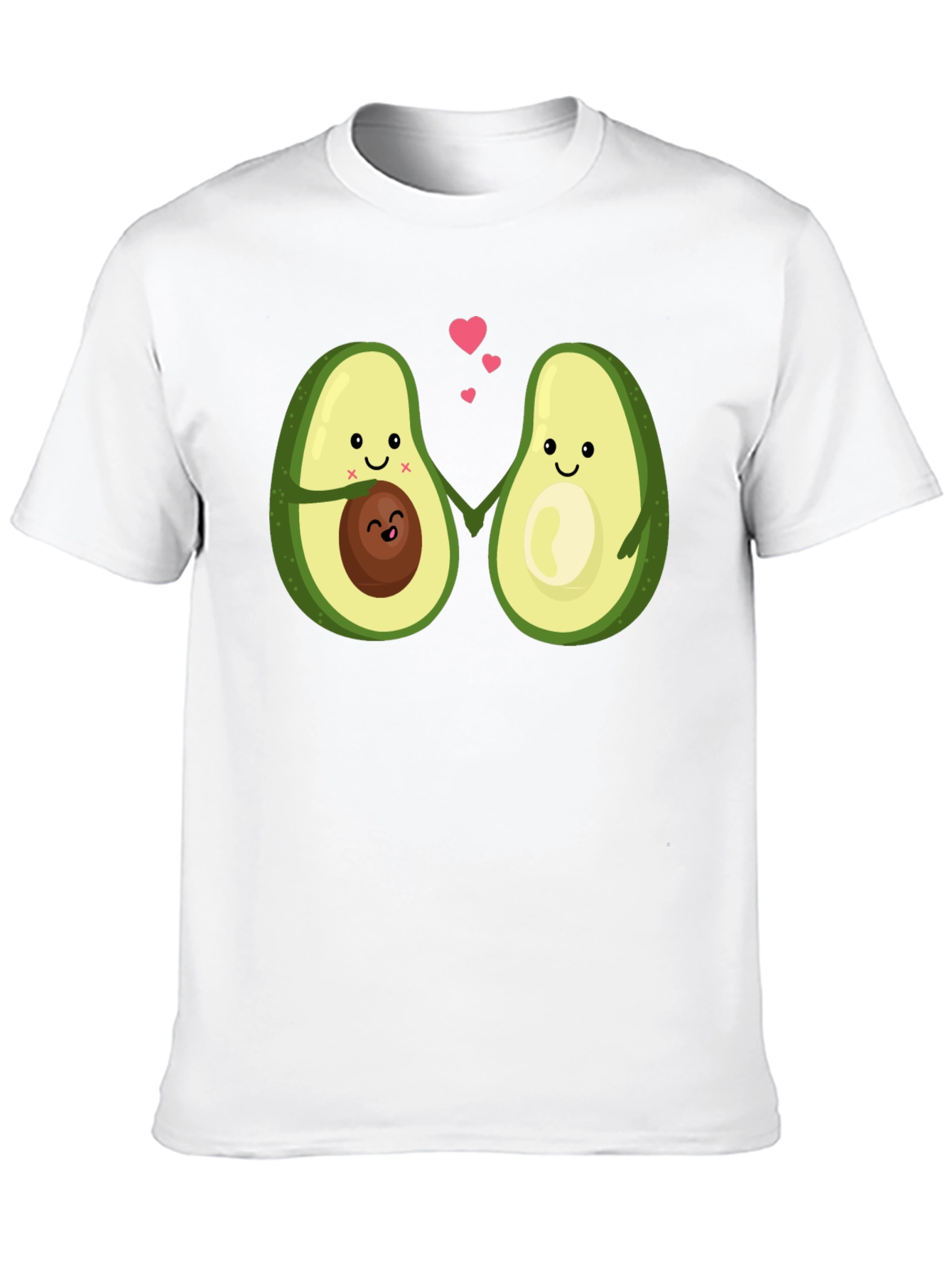 Cute Avocado Couple Black T-Shirt