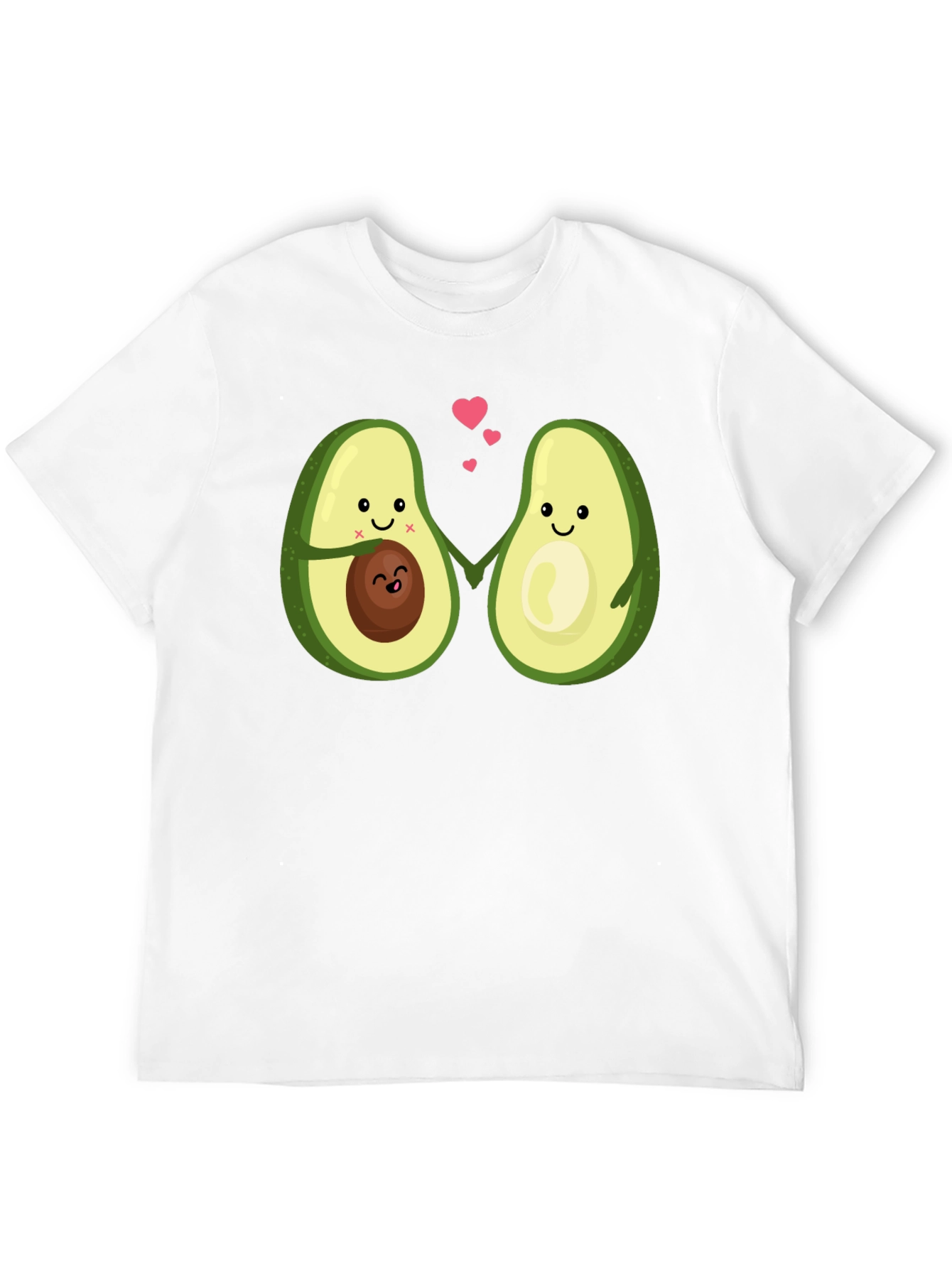 Cute Avocado Couple Black T-Shirt