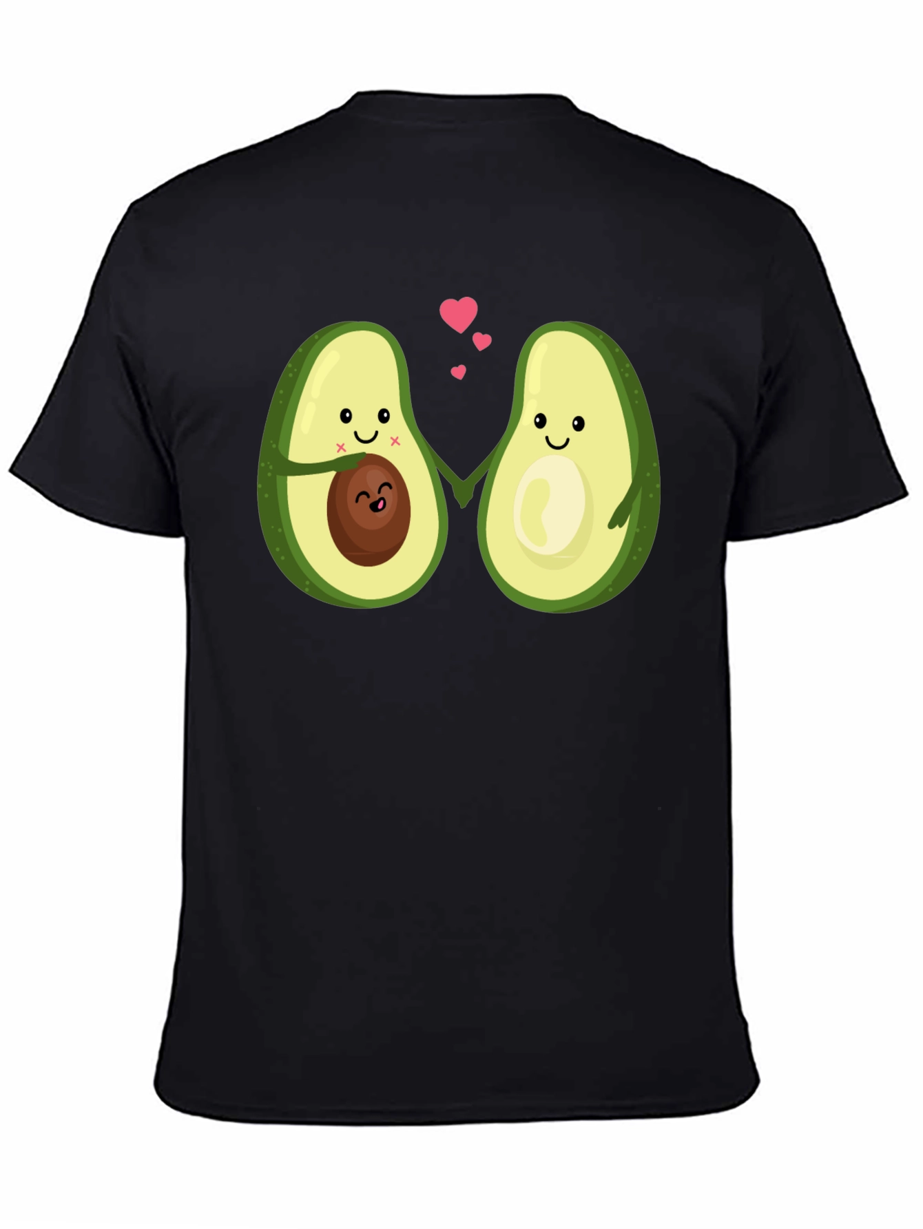Cute Avocado Couple Black T-Shirt