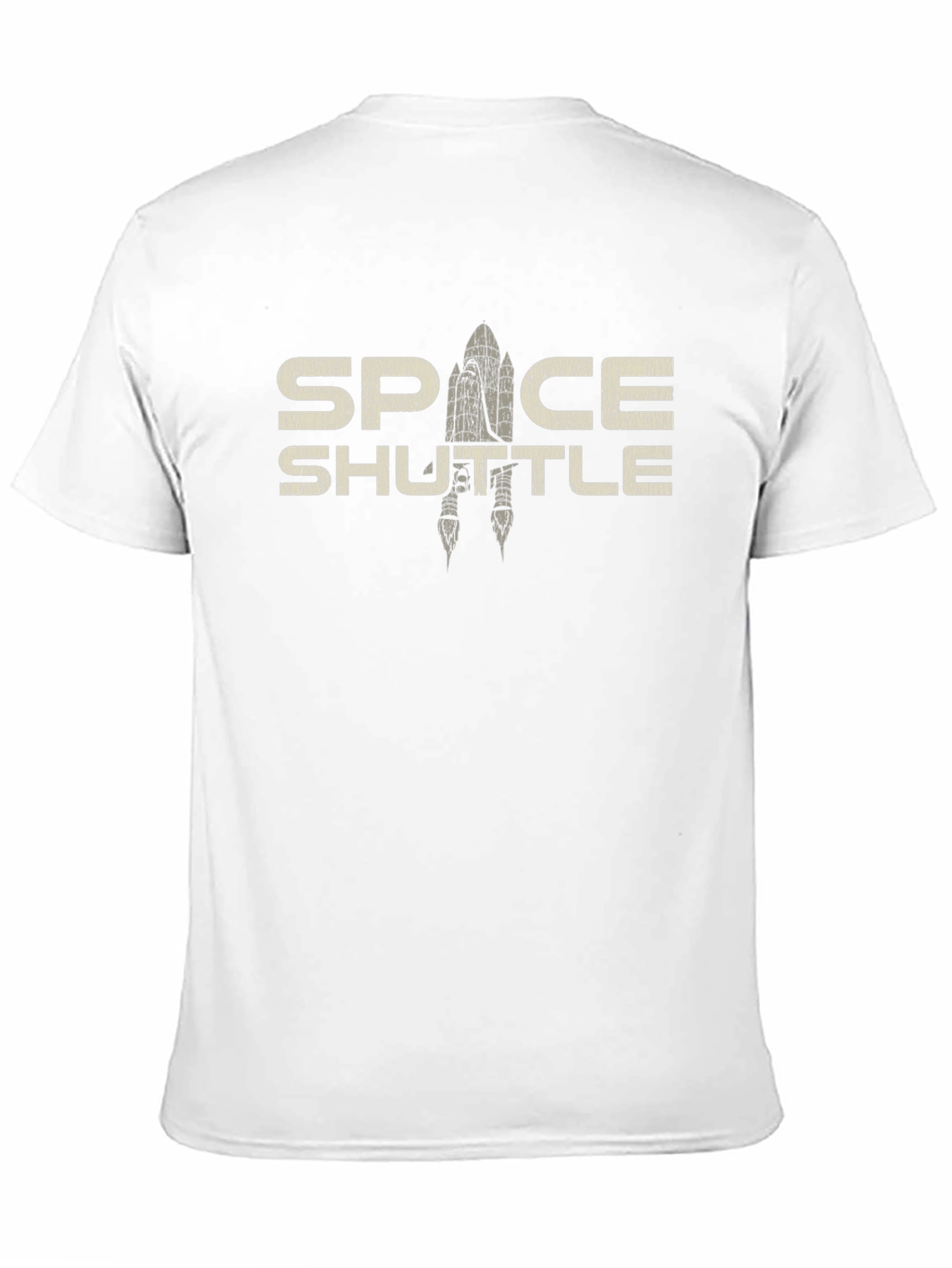 Space Shuttle Graphic Print Black T-Shirt