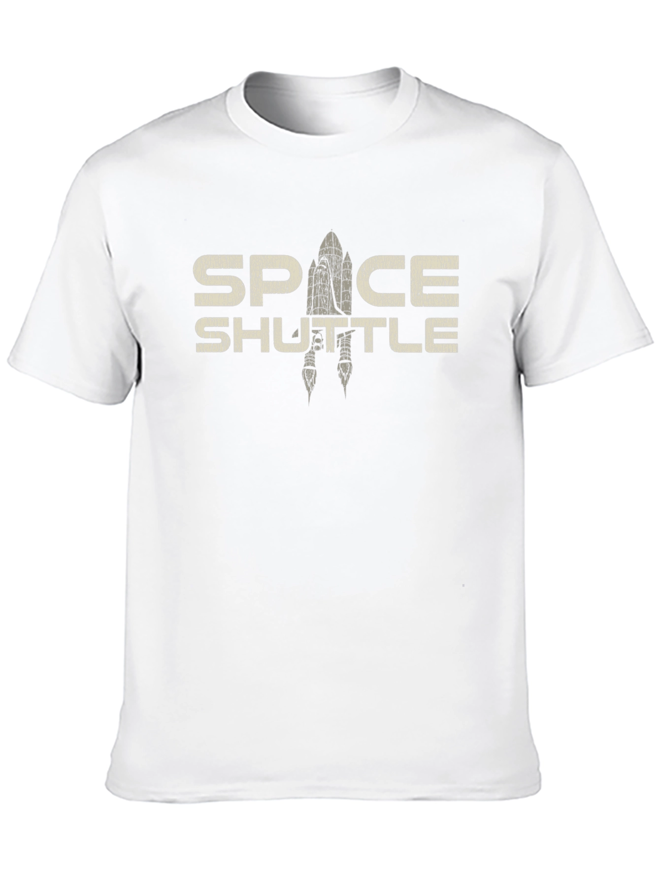 Space Shuttle Graphic Print Black T-Shirt