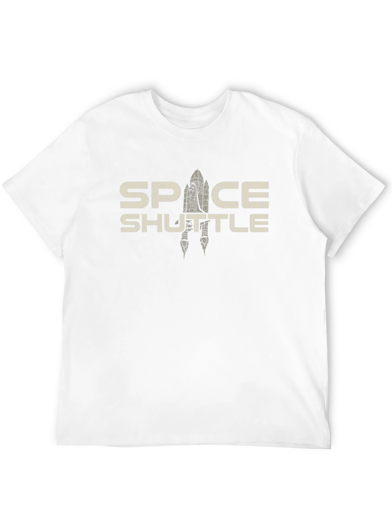 Space Shuttle Graphic Print Black T-Shirt