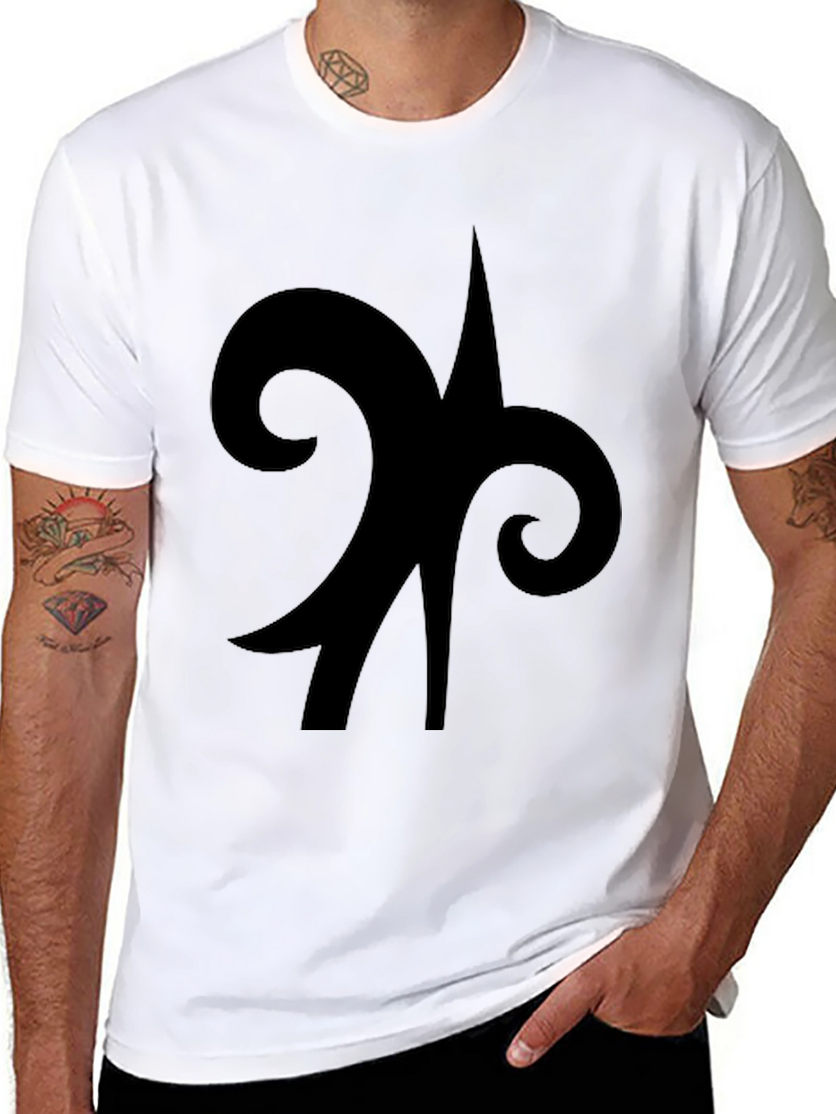 Black Symbol Graphic Tee - Casual Cotton Comfort