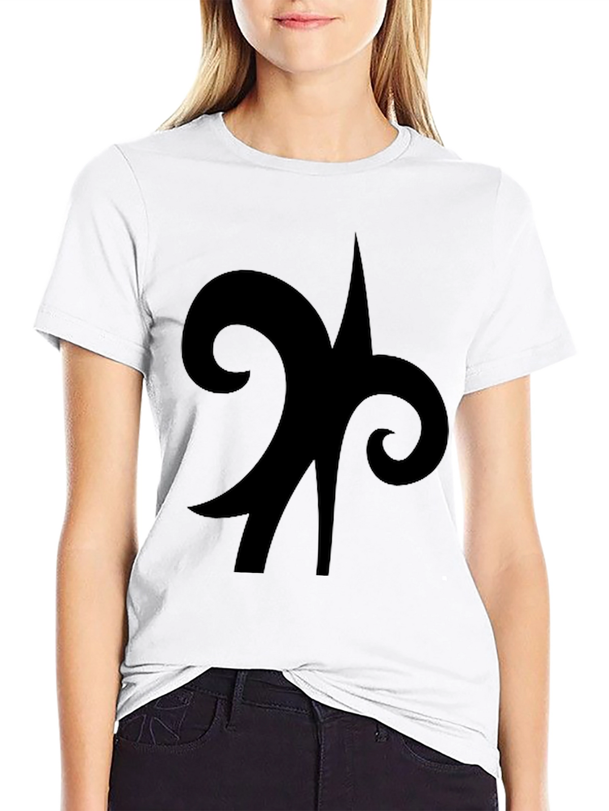 Black Symbol Graphic Tee - Casual Cotton Comfort