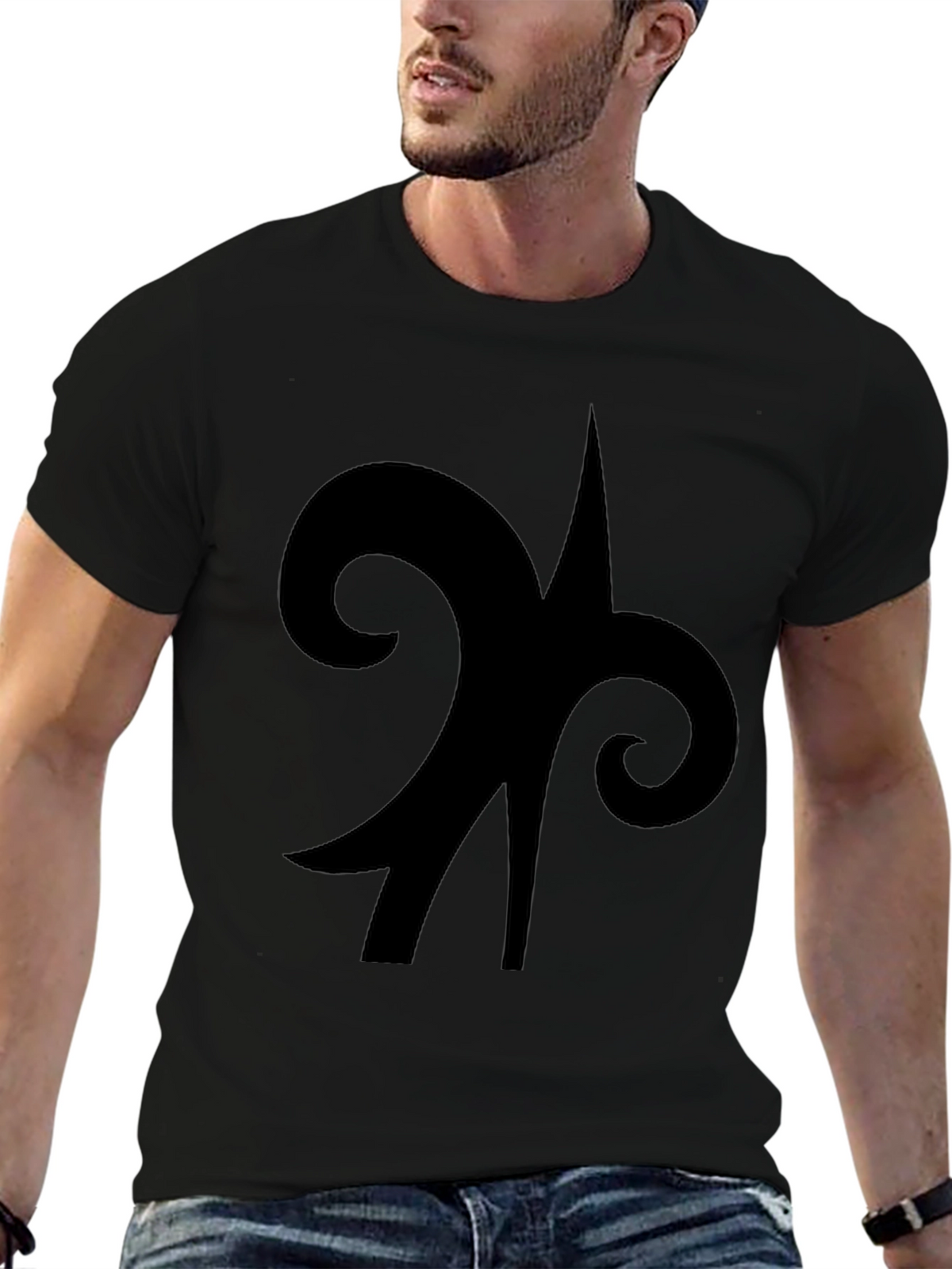 Black Symbol Graphic Tee - Casual Cotton Comfort