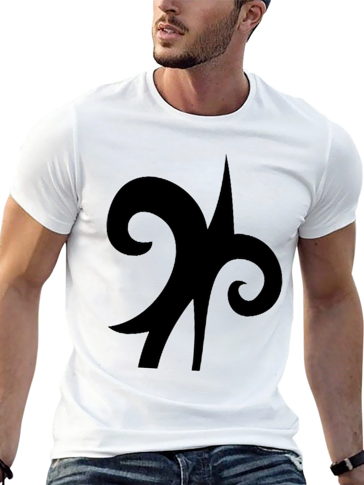 Black Symbol Graphic Tee - Casual Cotton Comfort