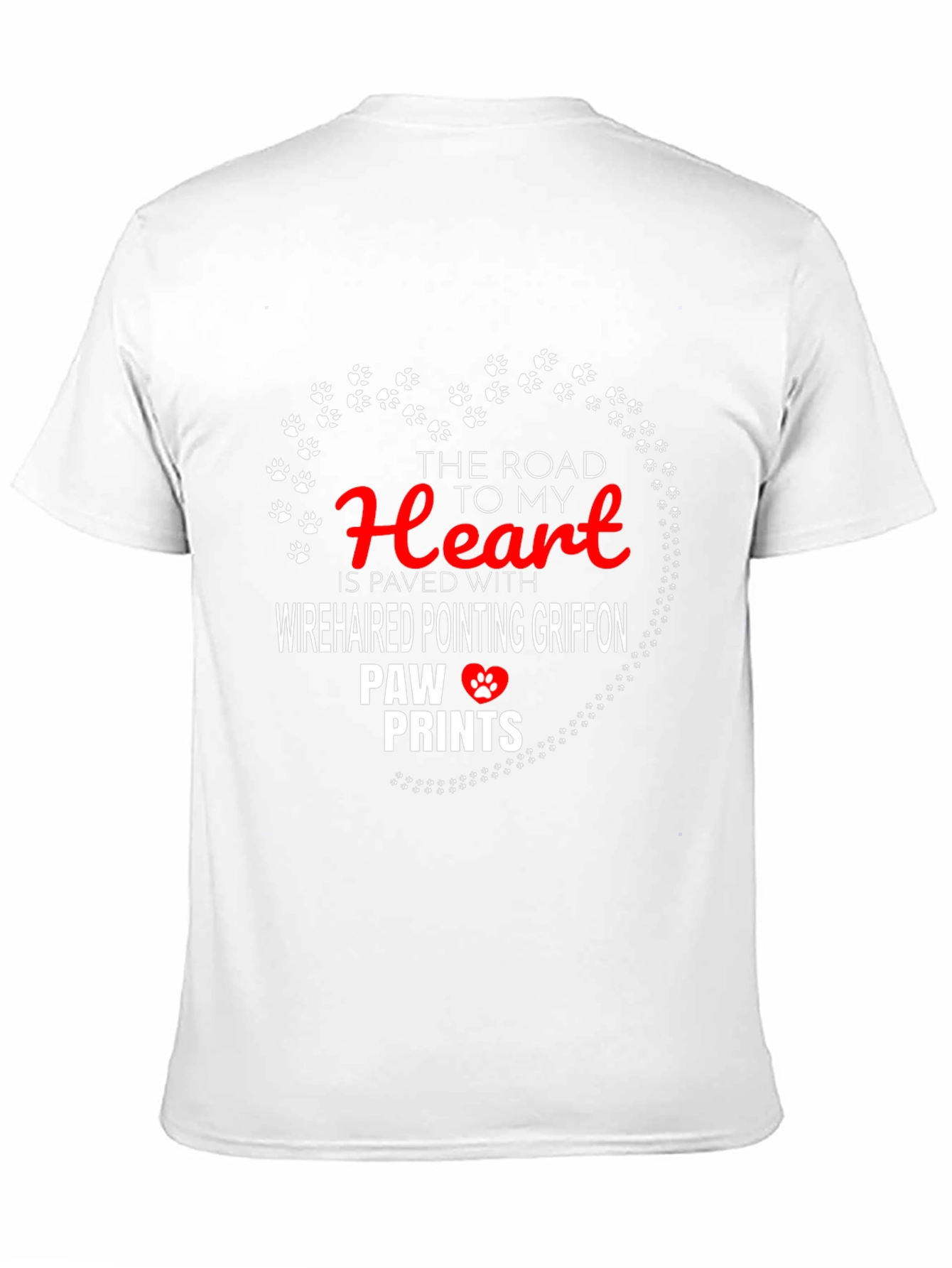 Wirehaired Griffon Paw Print Heart T-Shirt